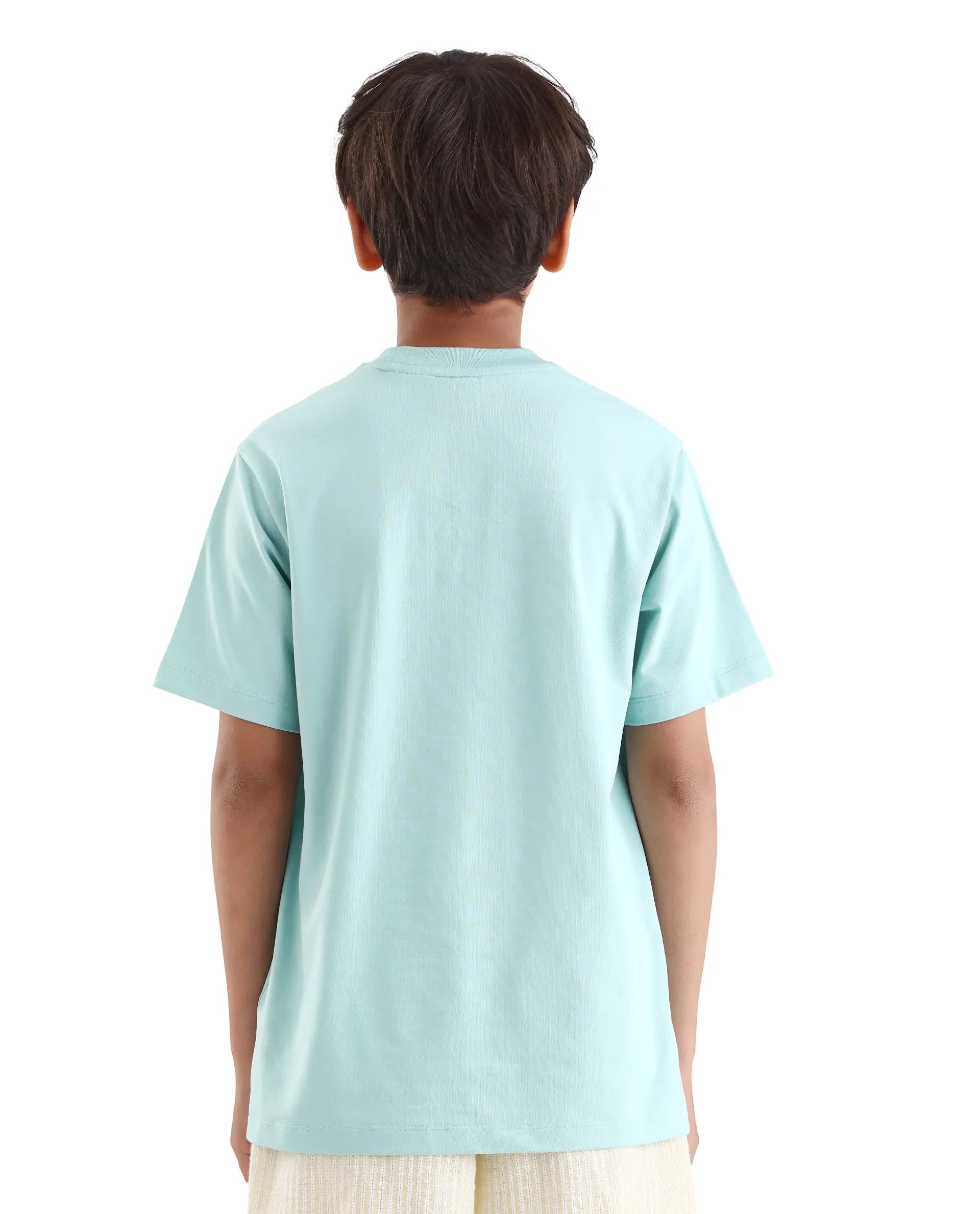 Rare Ones Boys Dusky Blue Digital Print Regular Fit T-Shirt