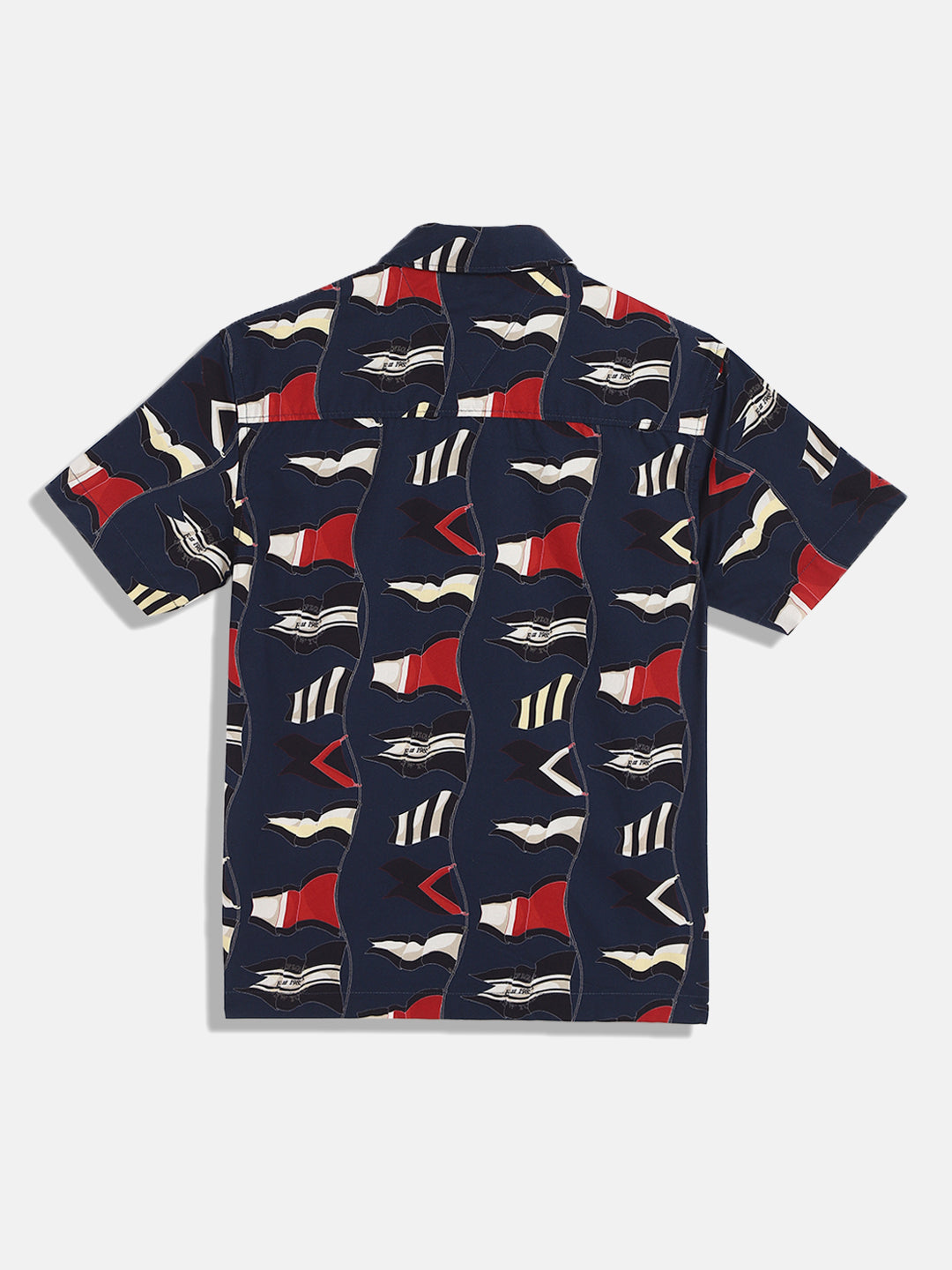 Girls Blue Printed Cotton Casual Woven Top