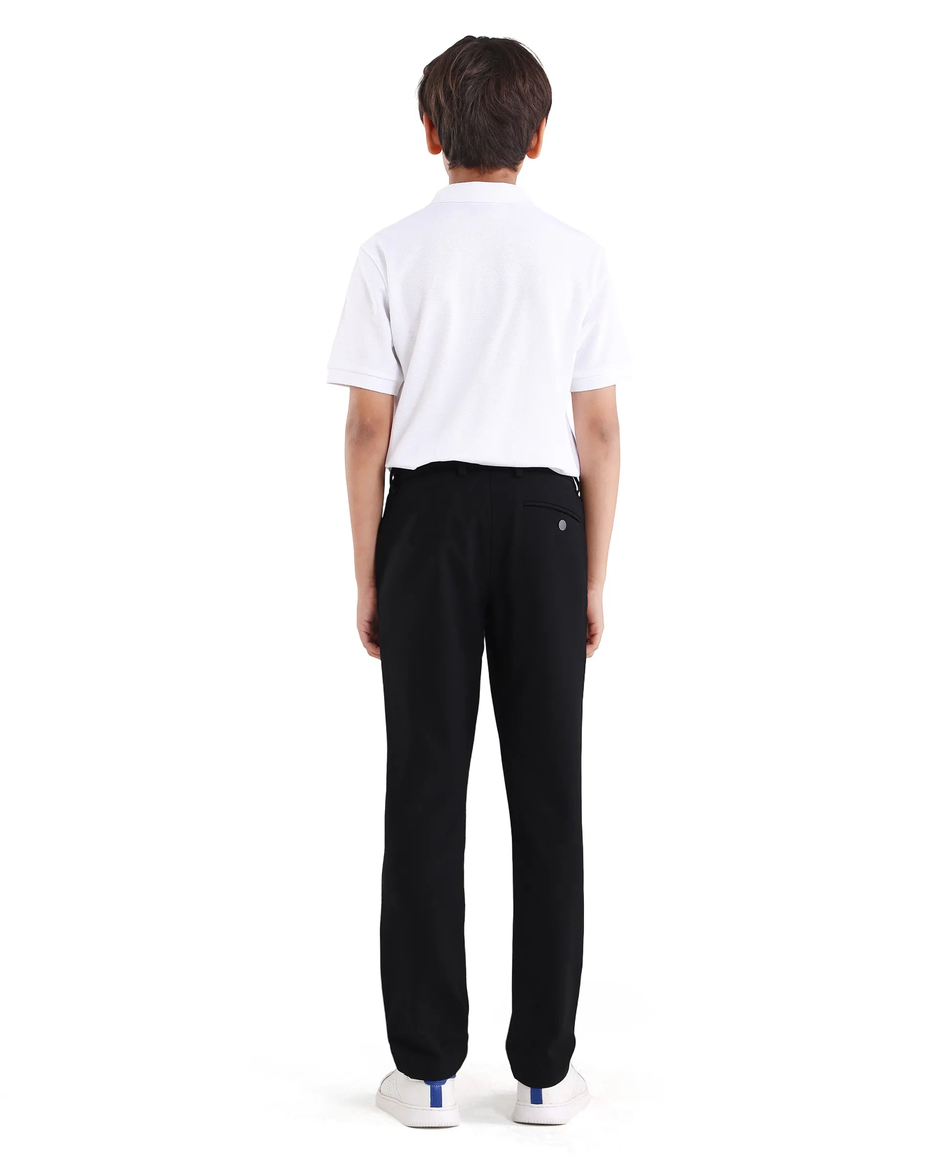 Rare Ones Boys Black Slim Fit Polyester Blend Trouser