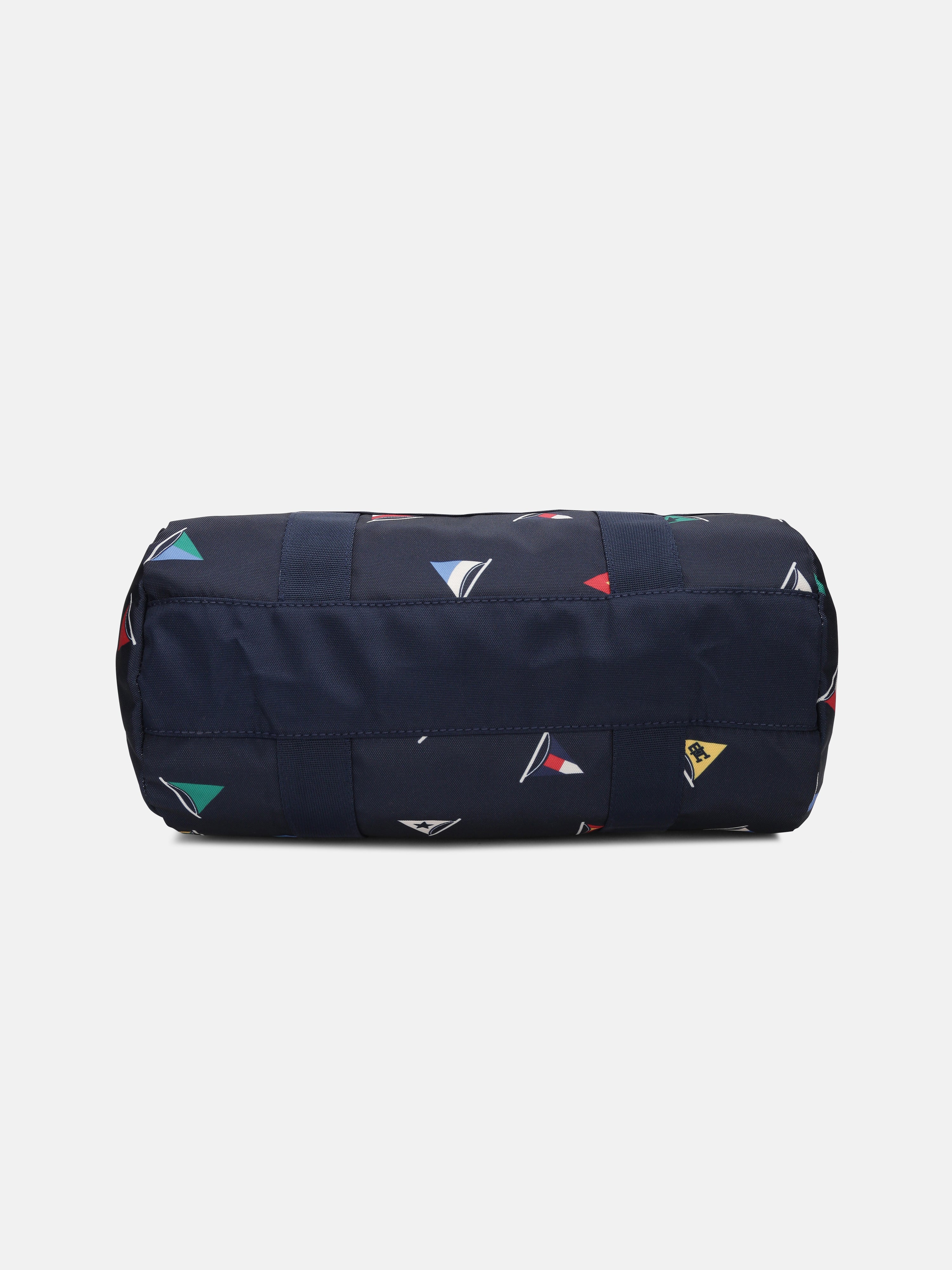 Kids Navy Printed Polyester Casual Zip Bag