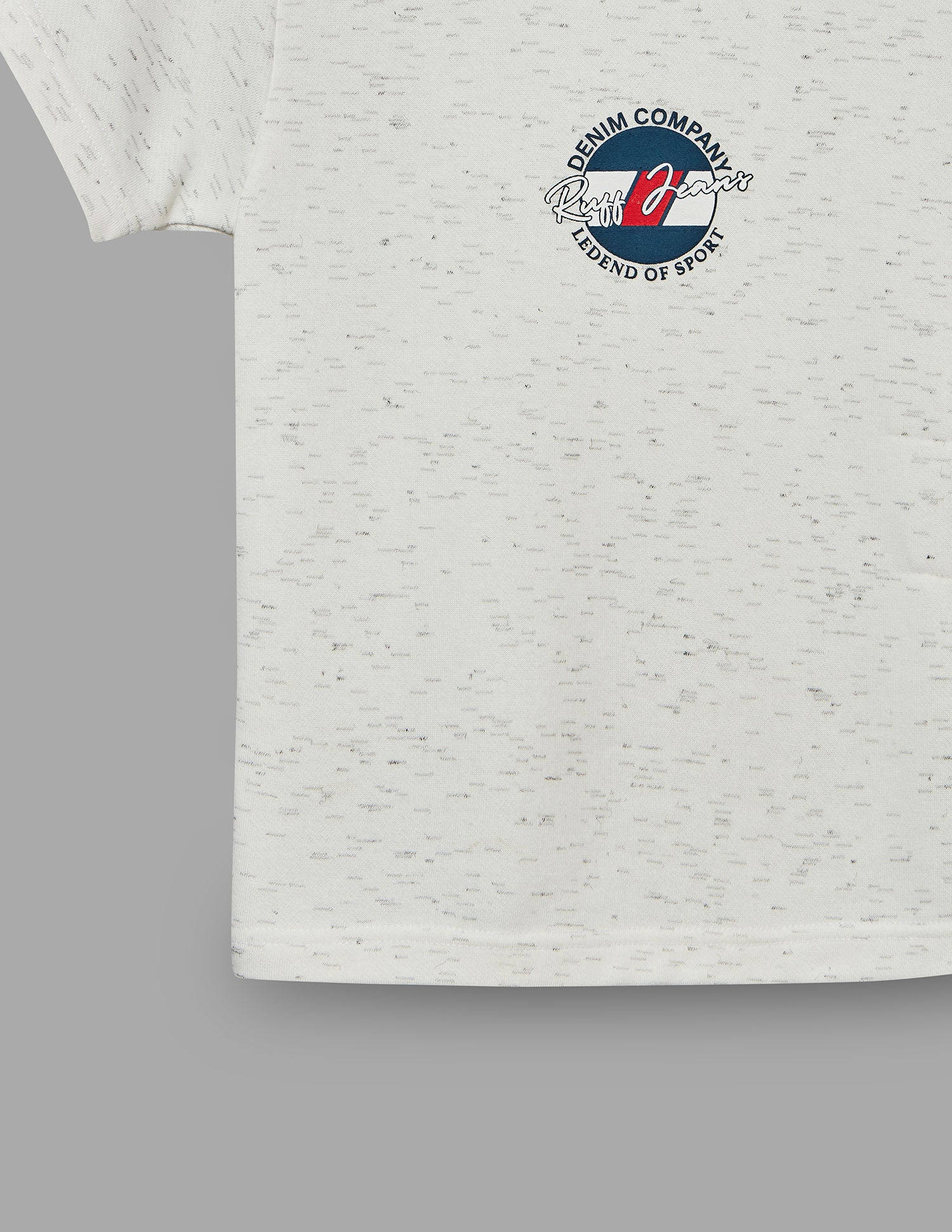Boys Ecru Cotton Stretch Crew Neck T-Shirt