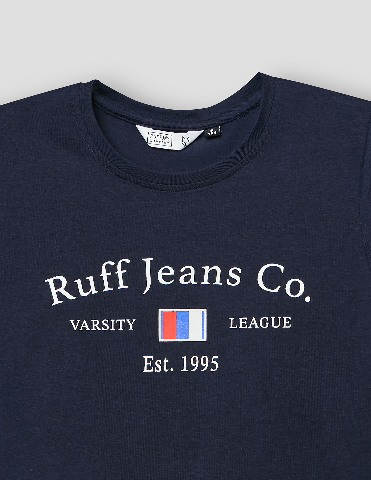 Boys Navy Cotton Stretch Graphic Crew Neck T-Shirt