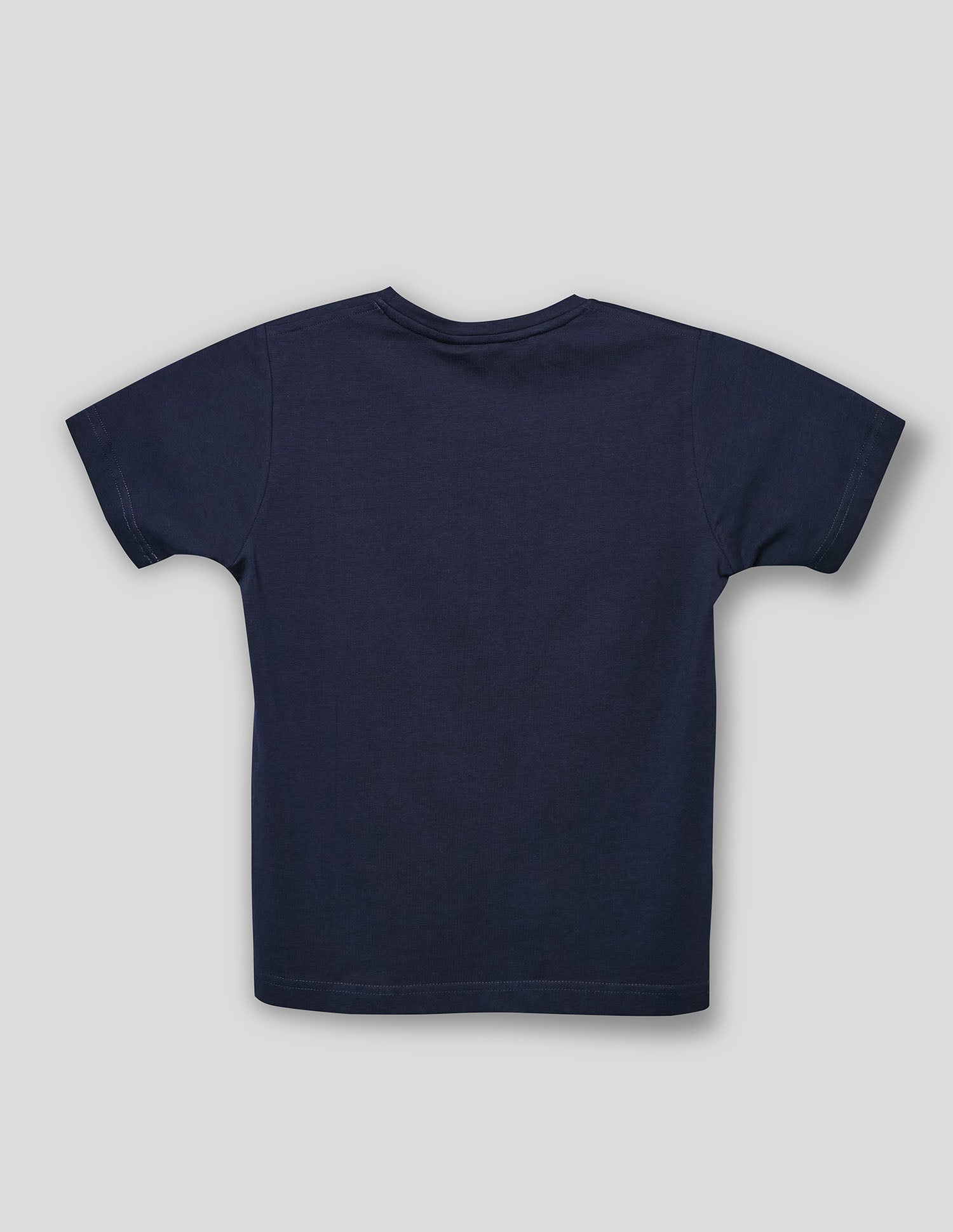 Boys Navy Cotton Stretch Graphic Crew Neck T-Shirt