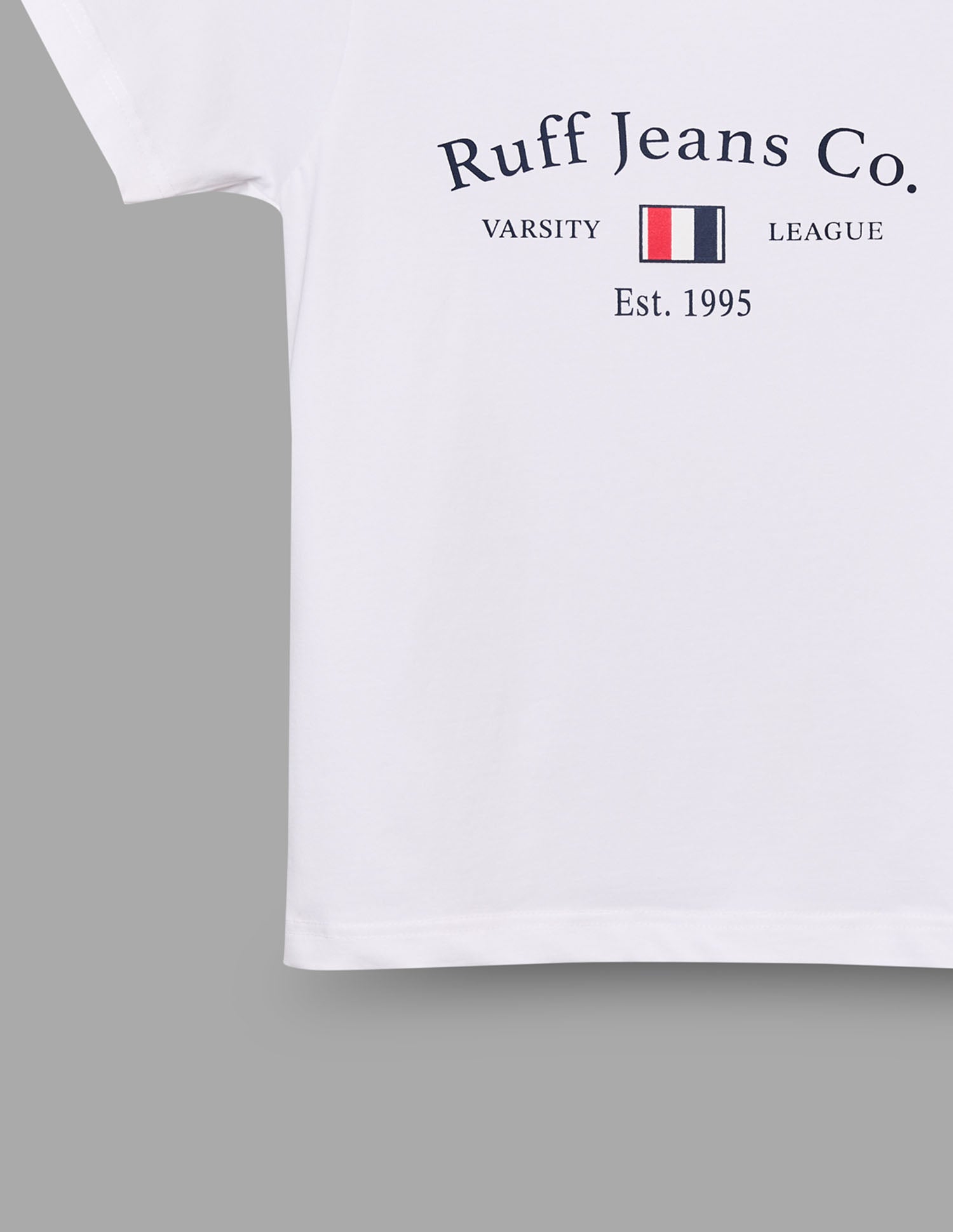 Boys White Cotton Stretch Graphic Crew Neck T-Shirt