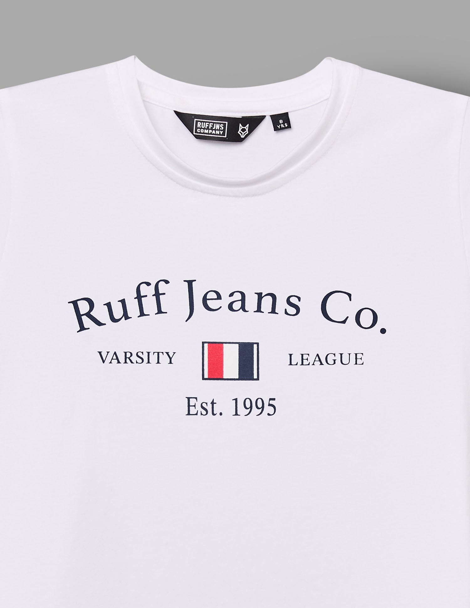 Boys White Cotton Stretch Graphic Crew Neck T-Shirt