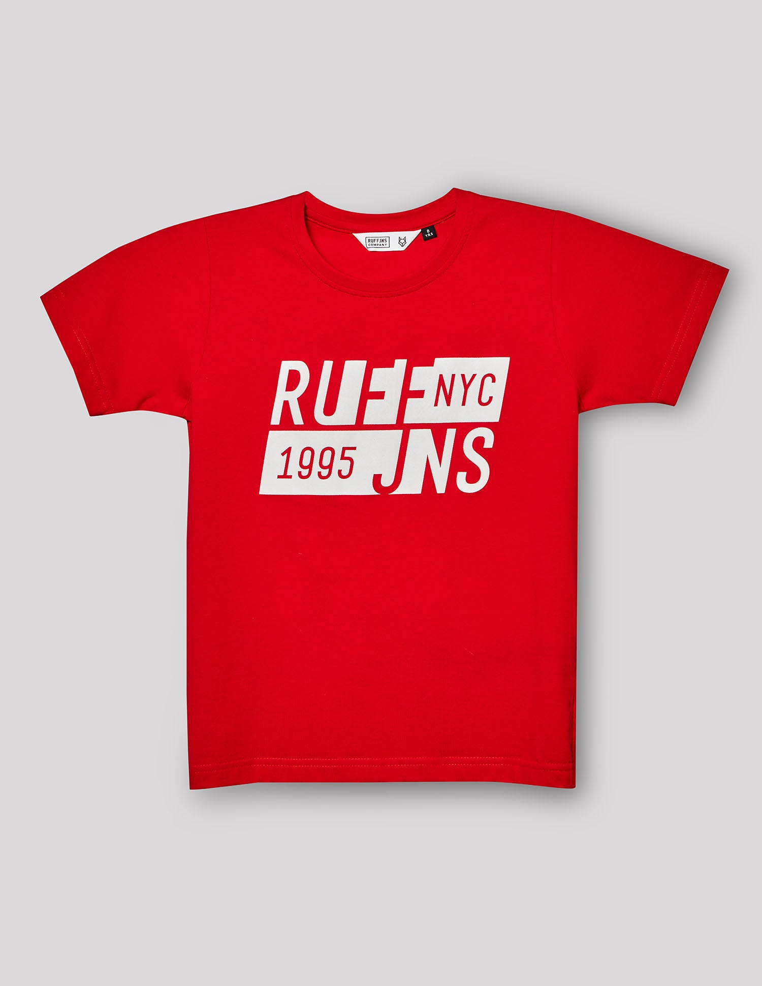 Boys Red Cotton Stretch Graphic Crew Neck T-Shirt
