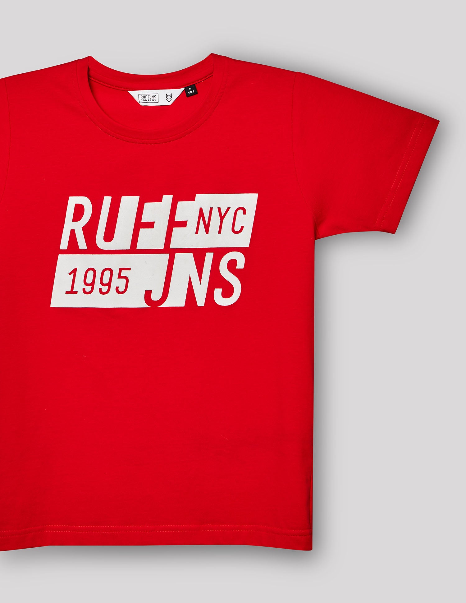 Boys Red Cotton Stretch Graphic Crew Neck T-Shirt