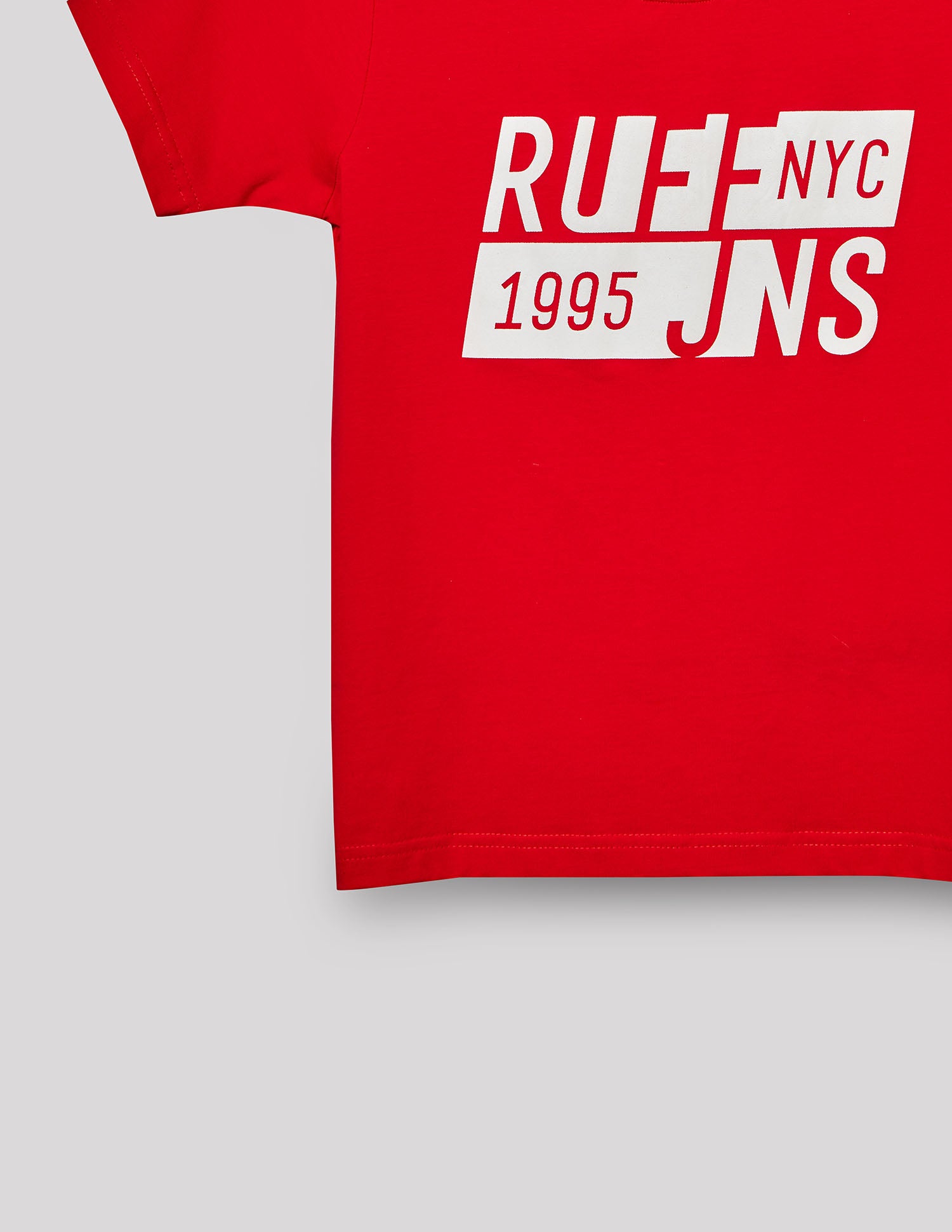 Boys Red Cotton Stretch Graphic Crew Neck T-Shirt