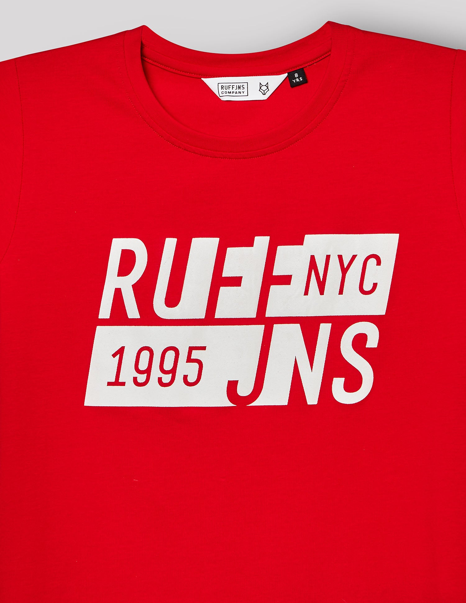 Boys Red Cotton Stretch Graphic Crew Neck T-Shirt
