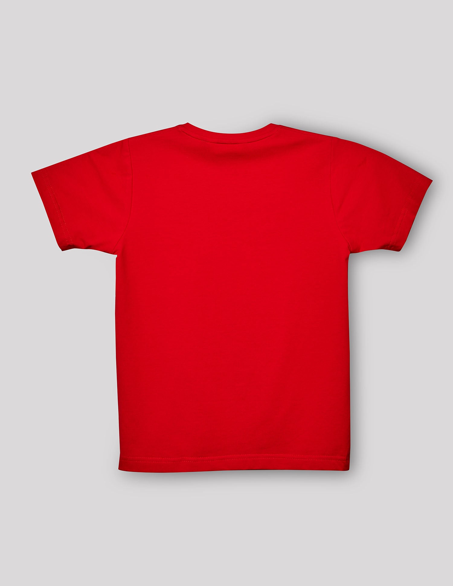 Boys Red Cotton Stretch Graphic Crew Neck T-Shirt