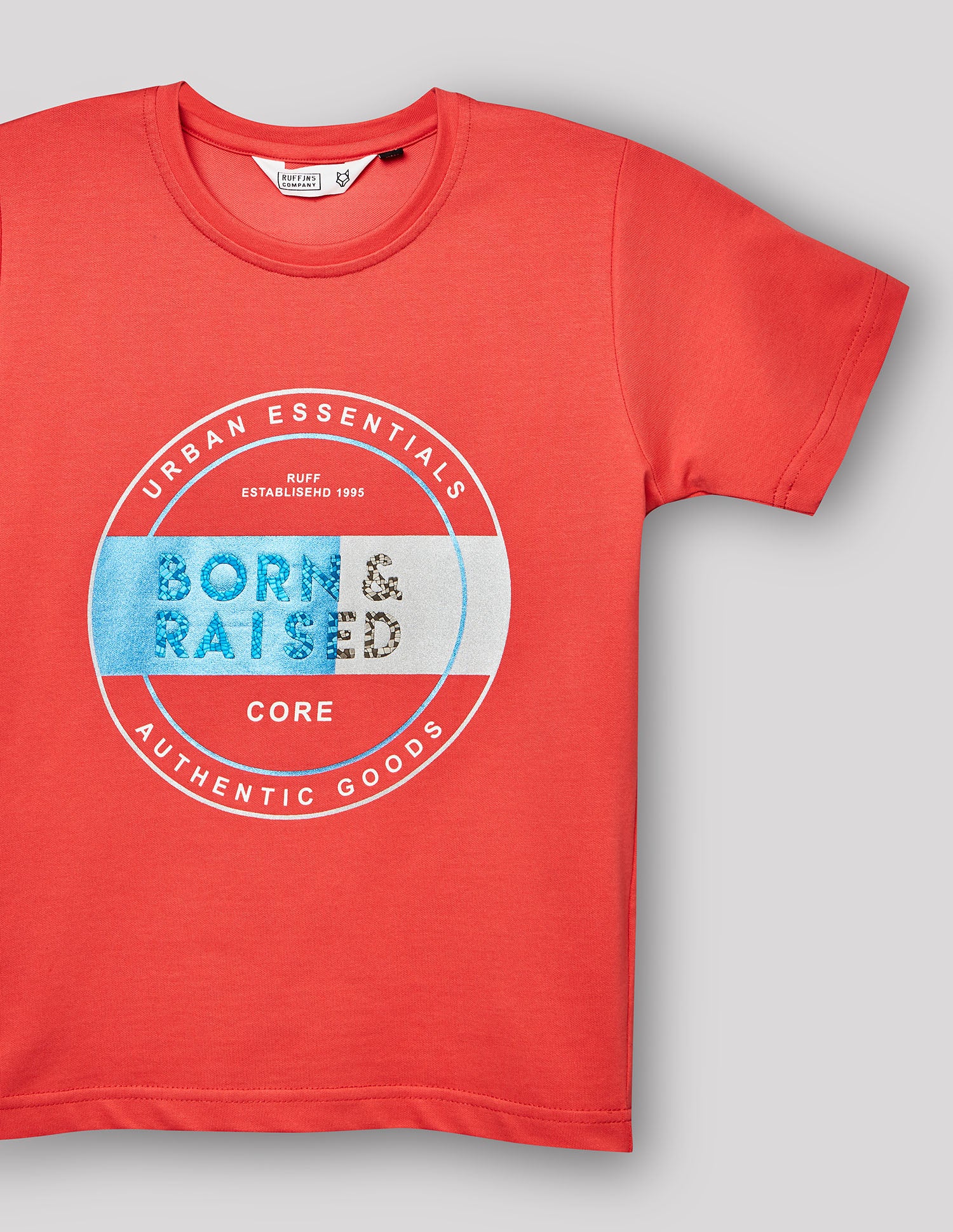 Boys Carrot Orange Cotton Stretch Crew Neck T-Shirt