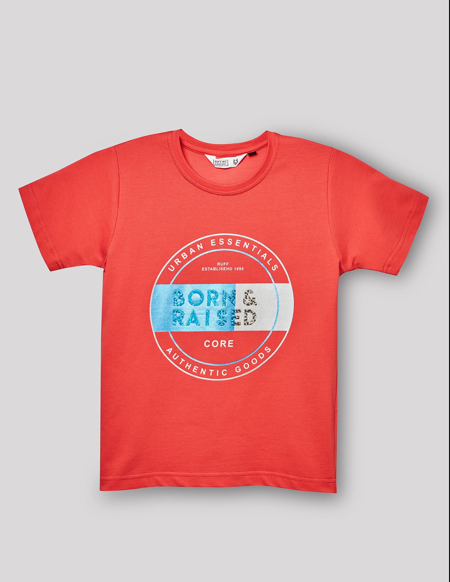 Boys Carrot Orange Cotton Stretch Crew Neck T-Shirt