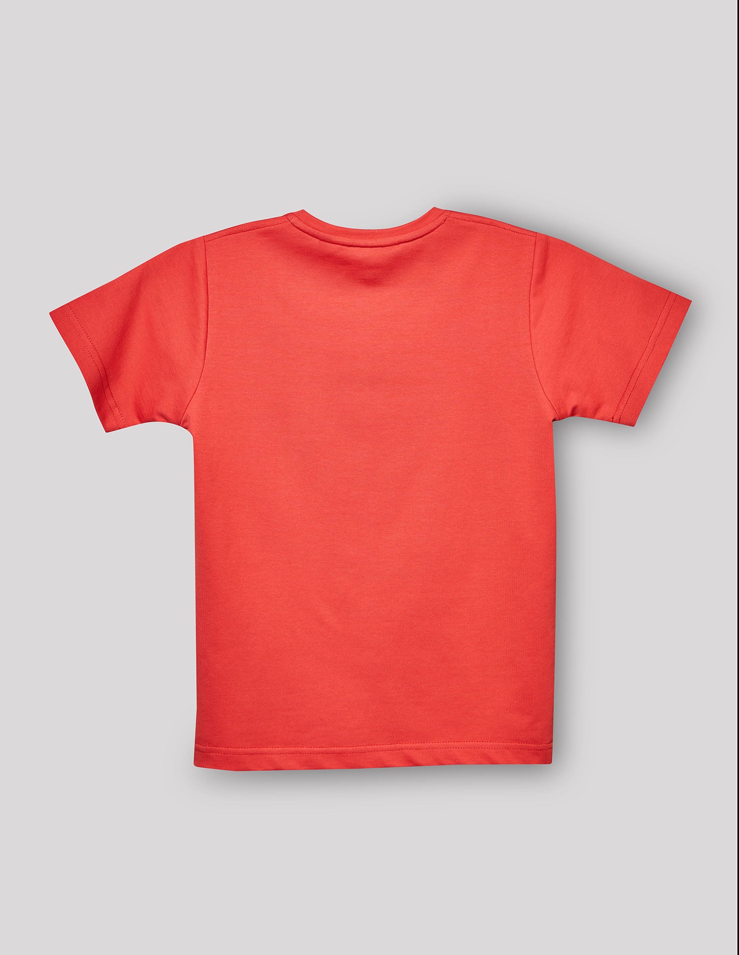 Boys Carrot Orange Cotton Stretch Crew Neck T-Shirt