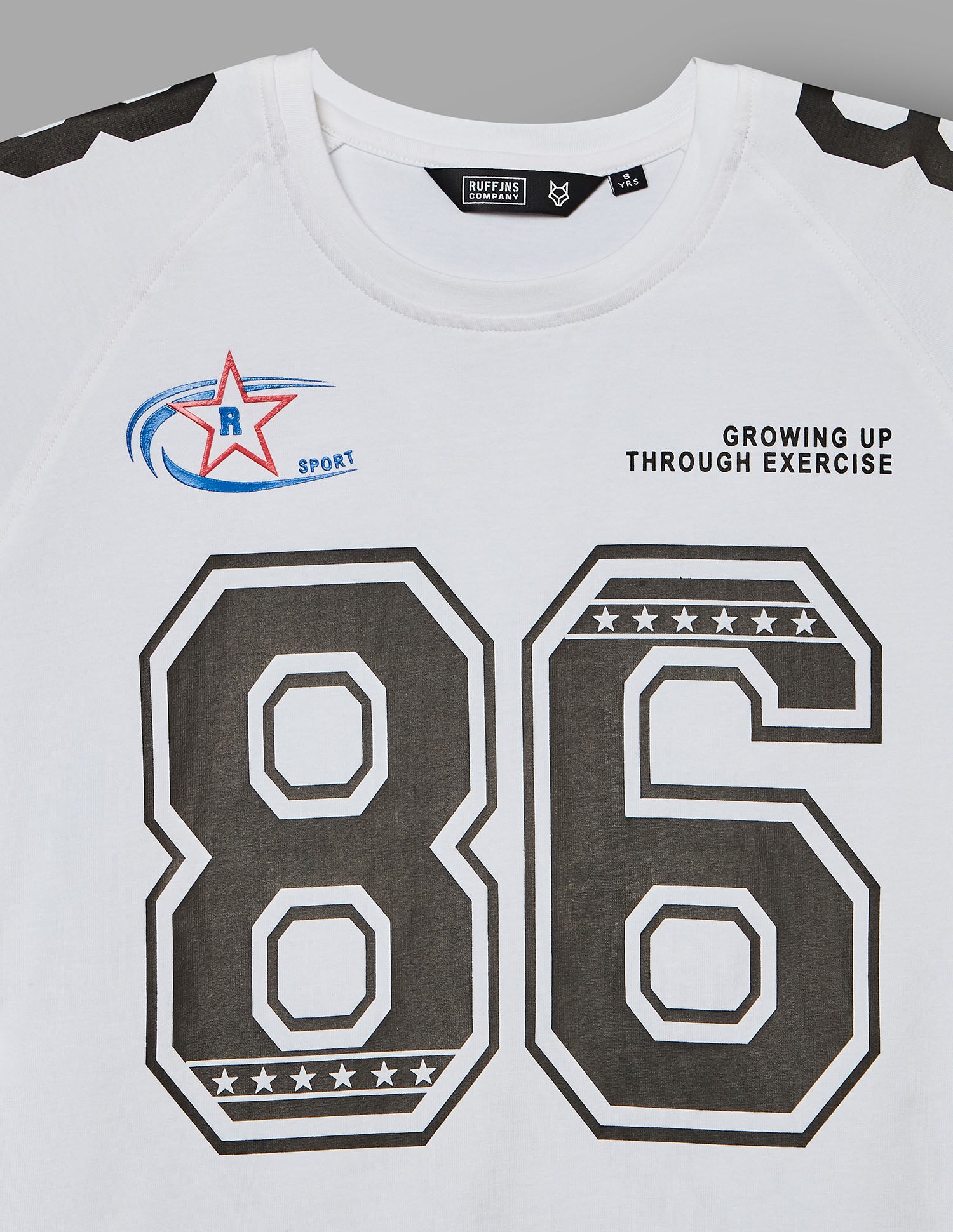 Boys White Cotton Stretch Crew Neck Fashion T-Shirt