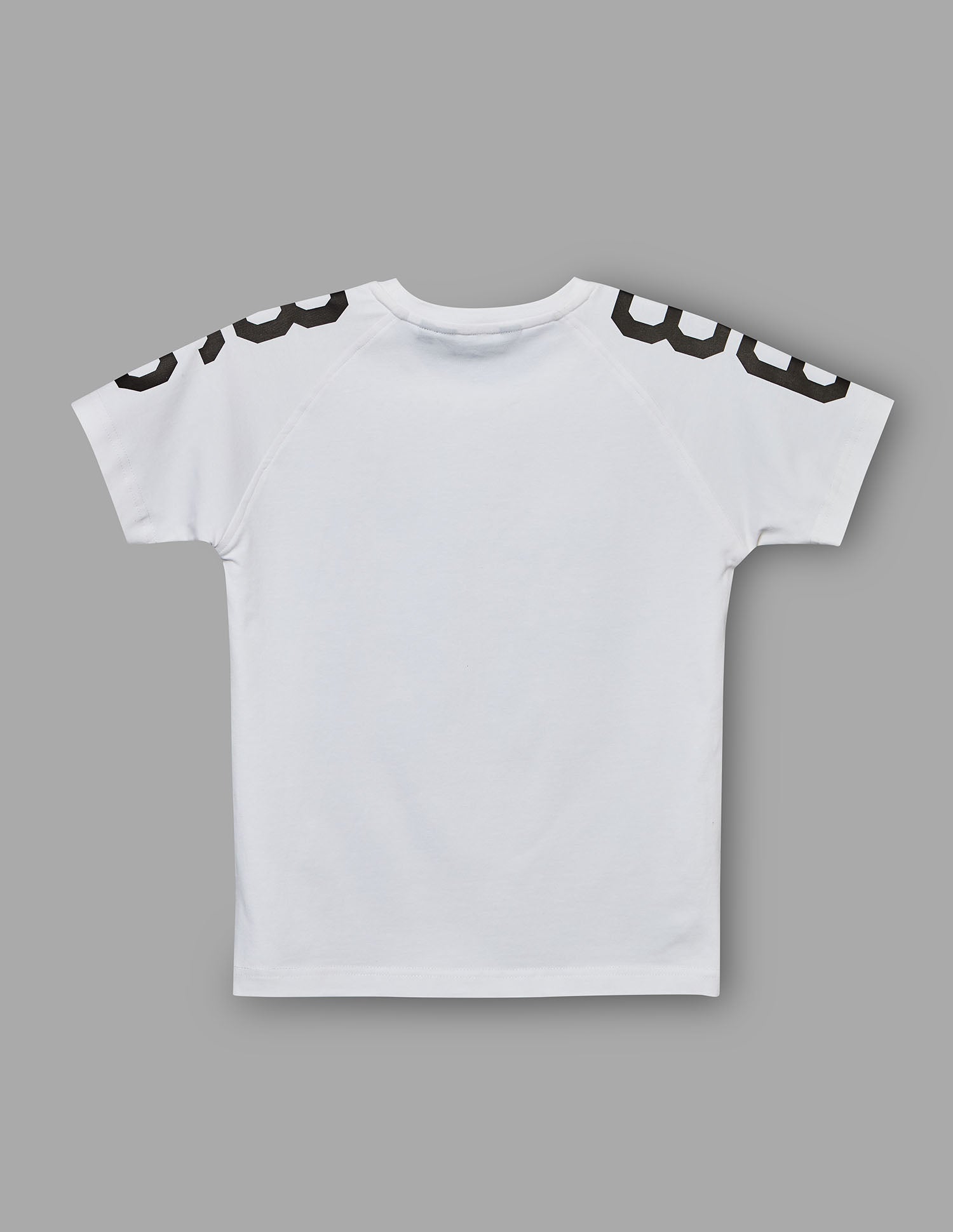 Boys White Cotton Stretch Crew Neck Fashion T-Shirt