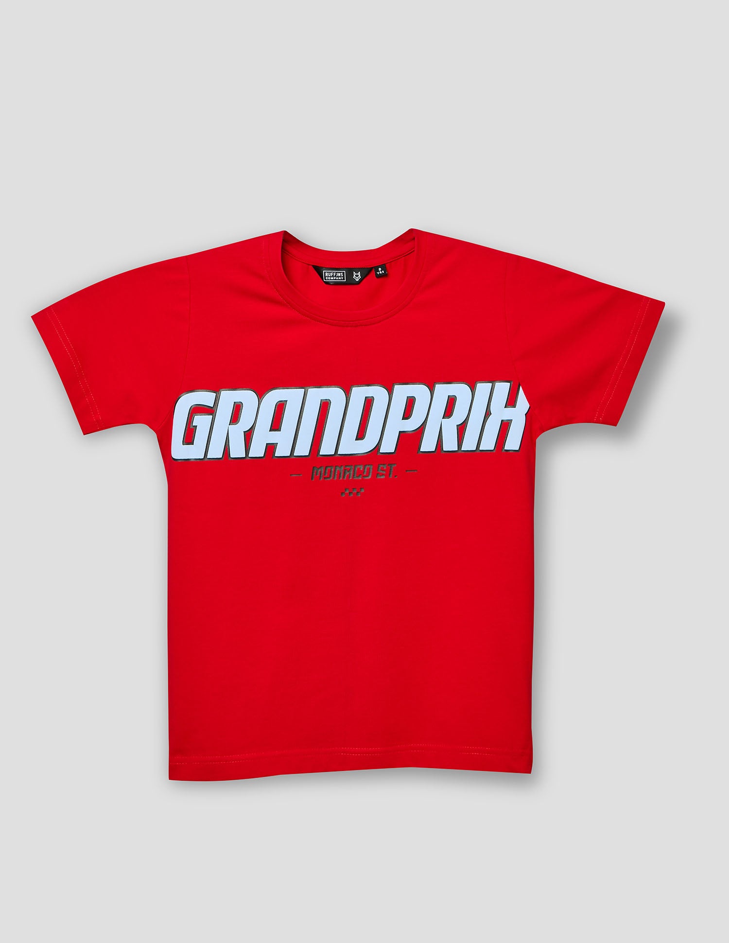 Boys Red Cotton Stretch Crew Neck Fashion T-Shirt