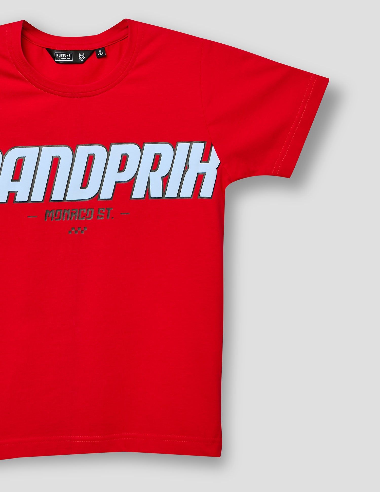 Boys Red Cotton Stretch Crew Neck Fashion T-Shirt