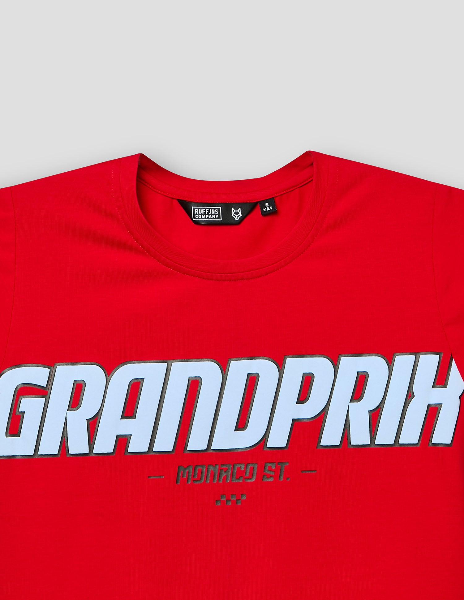 Boys Red Cotton Stretch Crew Neck Fashion T-Shirt