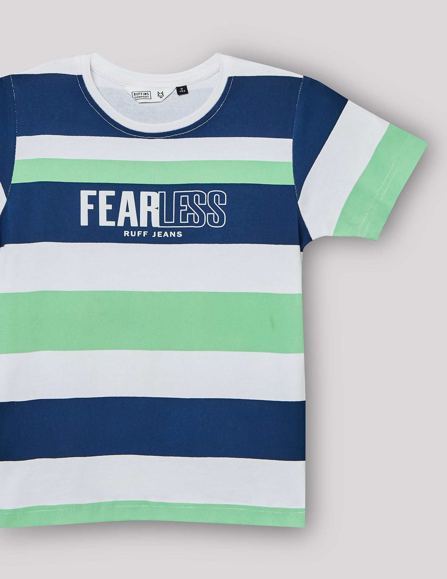 Boys Green Cotton Stretch Crew Neck Smart Fashion T-Shirt