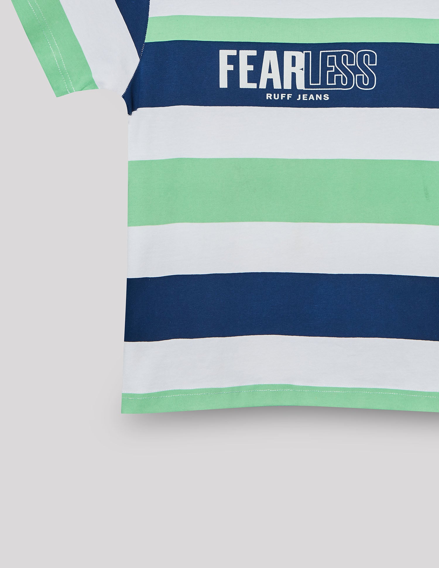 Boys Green Cotton Stretch Crew Neck Smart Fashion T-Shirt