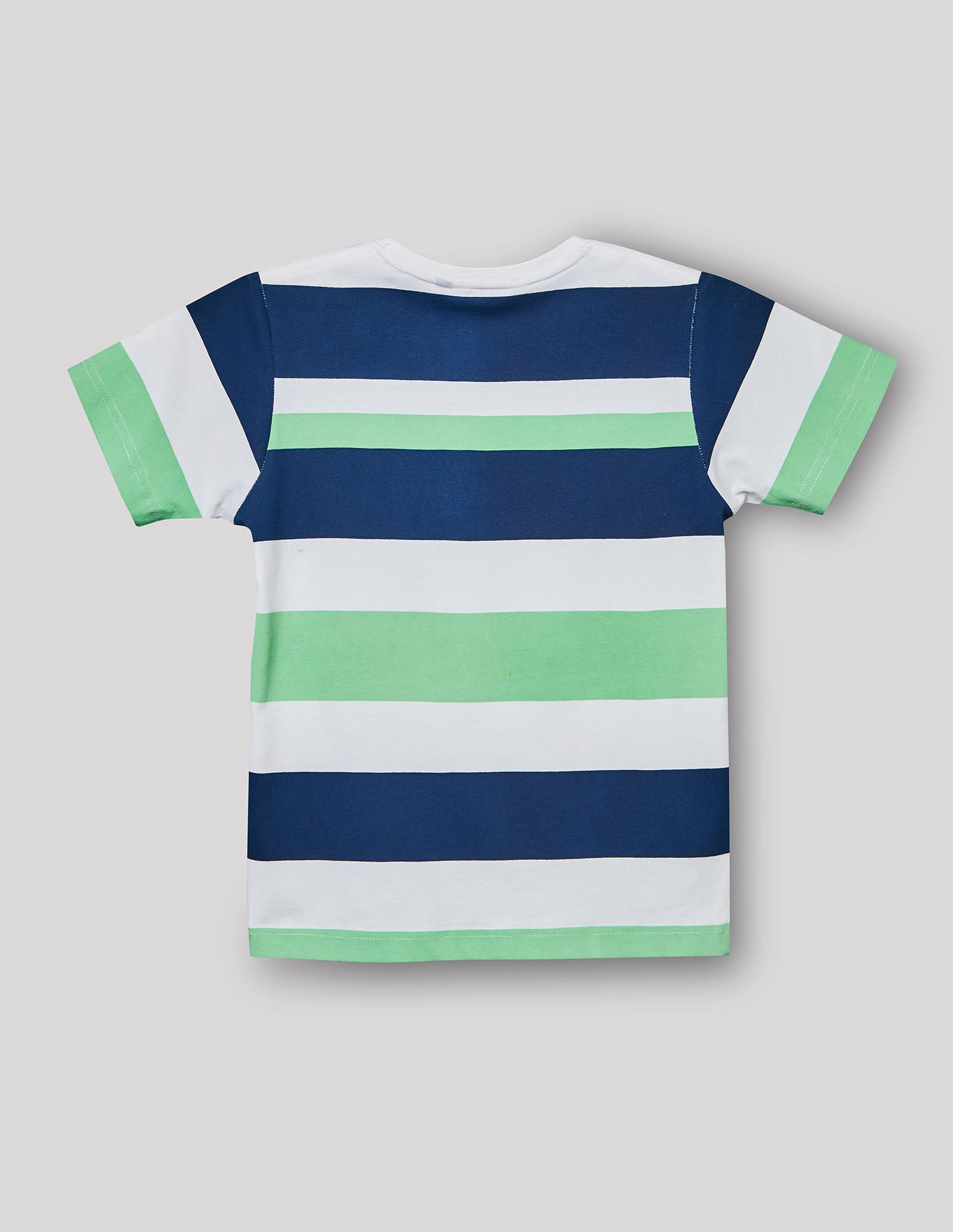 Boys Green Cotton Stretch Crew Neck Smart Fashion T-Shirt