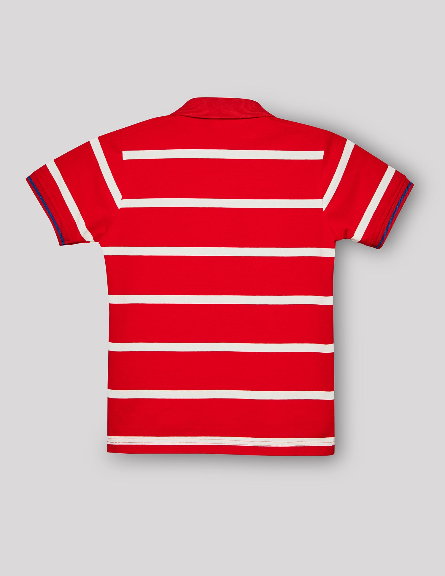 Boys Red Cotton Blend Polo T-Shirt – Half Sleeve
