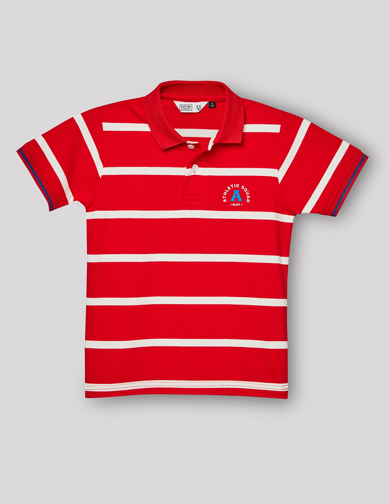Boys Red Cotton Blend Polo T-Shirt – Half Sleeve