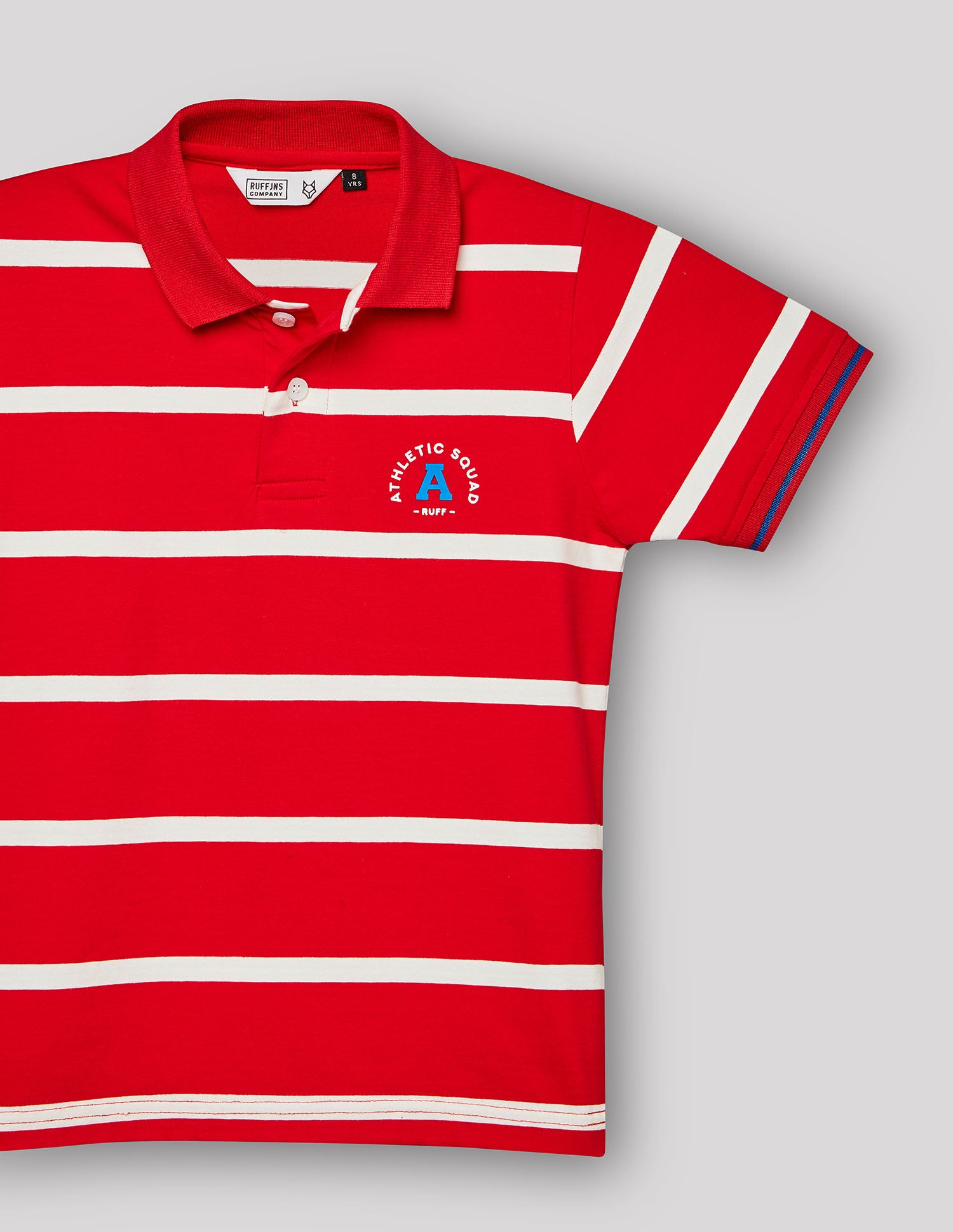 Boys Red Cotton Blend Polo T-Shirt – Half Sleeve