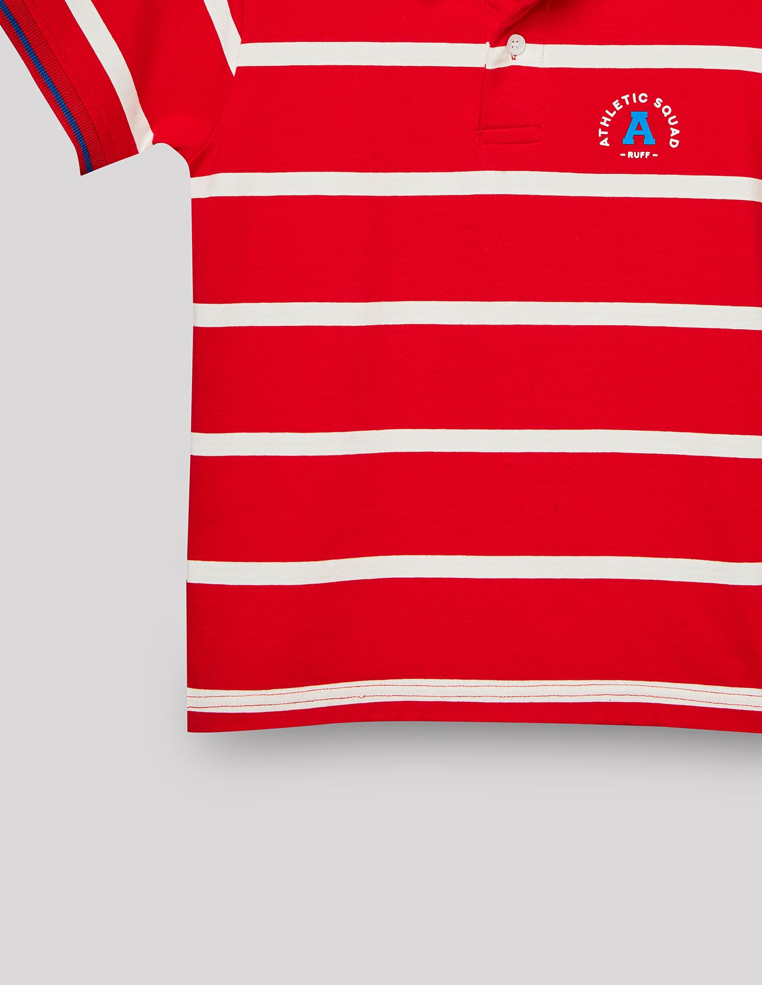 Boys Red Cotton Blend Polo T-Shirt – Half Sleeve