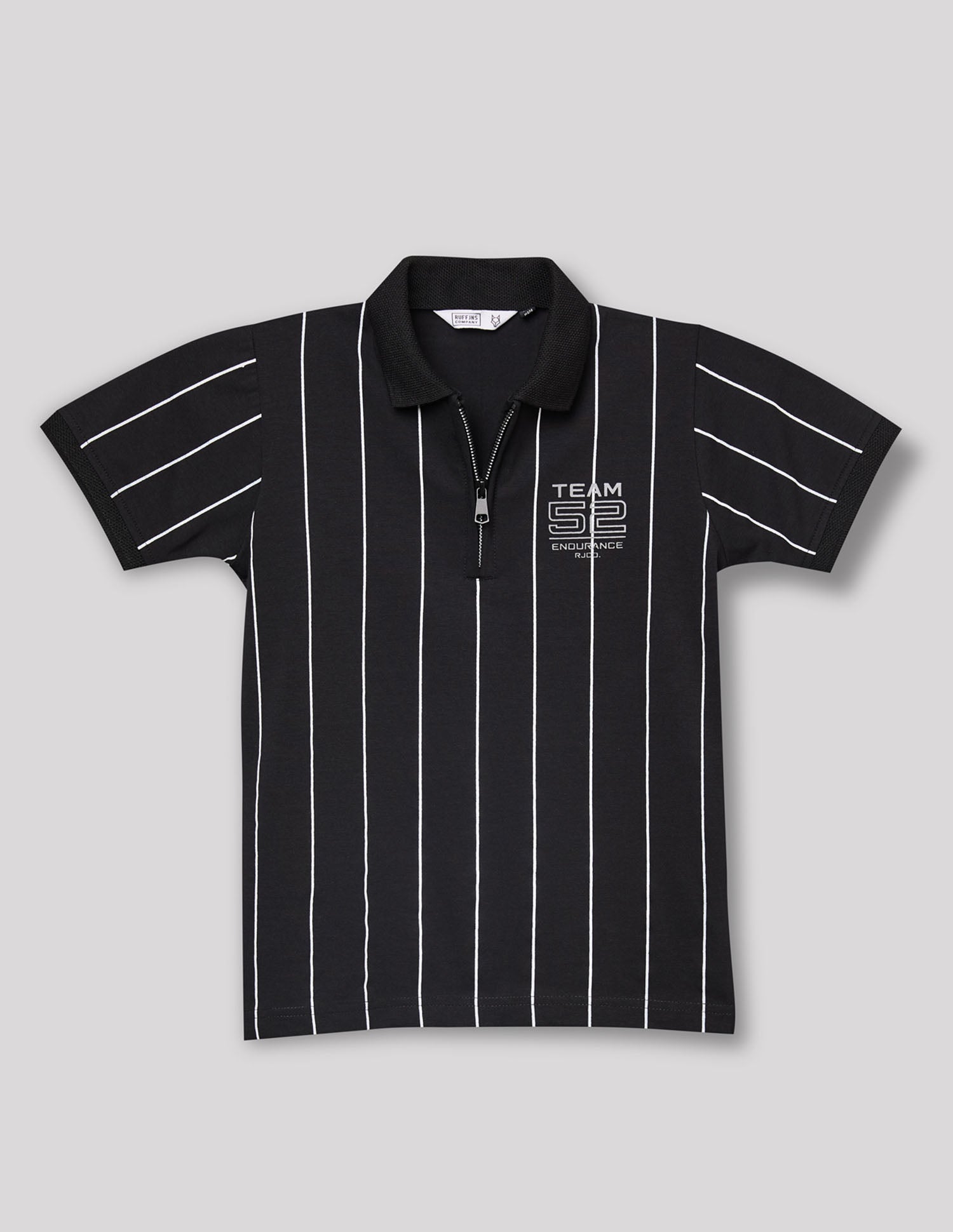 Boys Black Cotton Stretch Polo T-Shirt – Half Sleeve