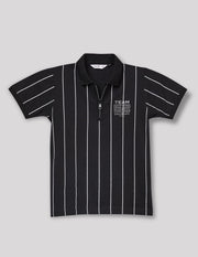 Boys Black Cotton Stretch Polo T-Shirt – Half Sleeve