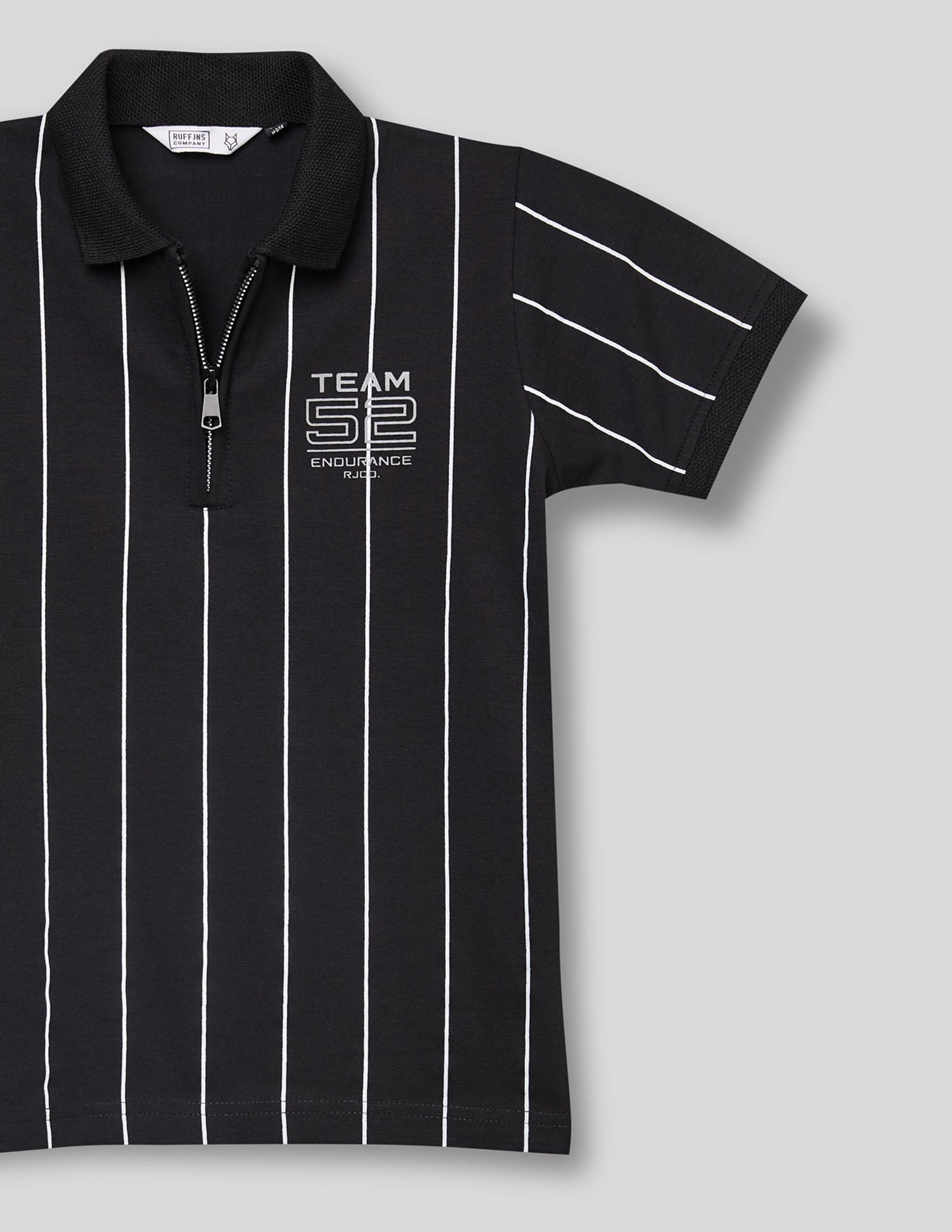 Boys Black Cotton Stretch Polo T-Shirt – Half Sleeve