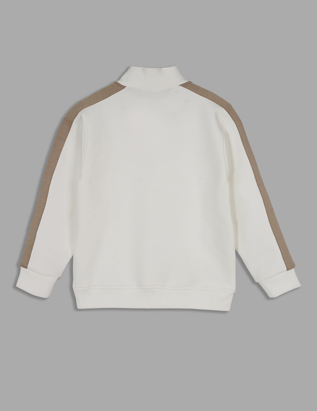 Boys Off White Cotton Blend Crew Neck T-Shirt