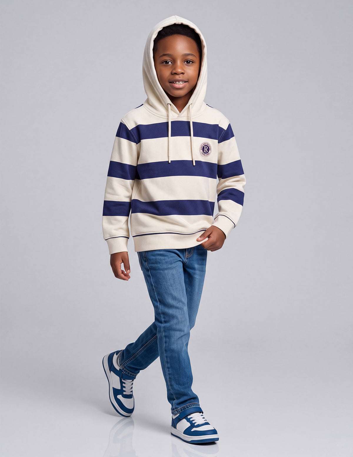 Infant Boys Navy Hooded Fashion T-Shirt