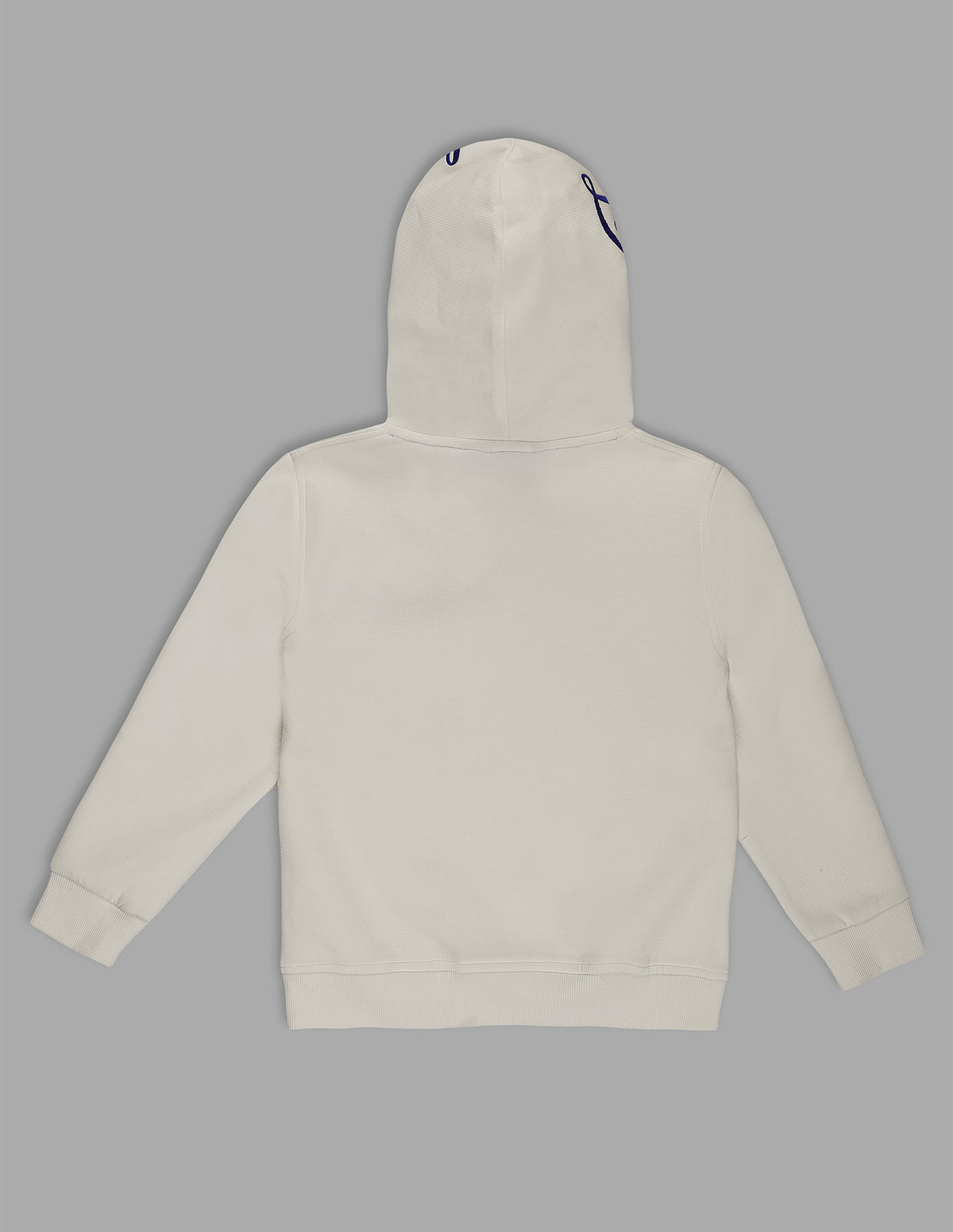 Boys White Cotton Blend Hooded T-Shirt
