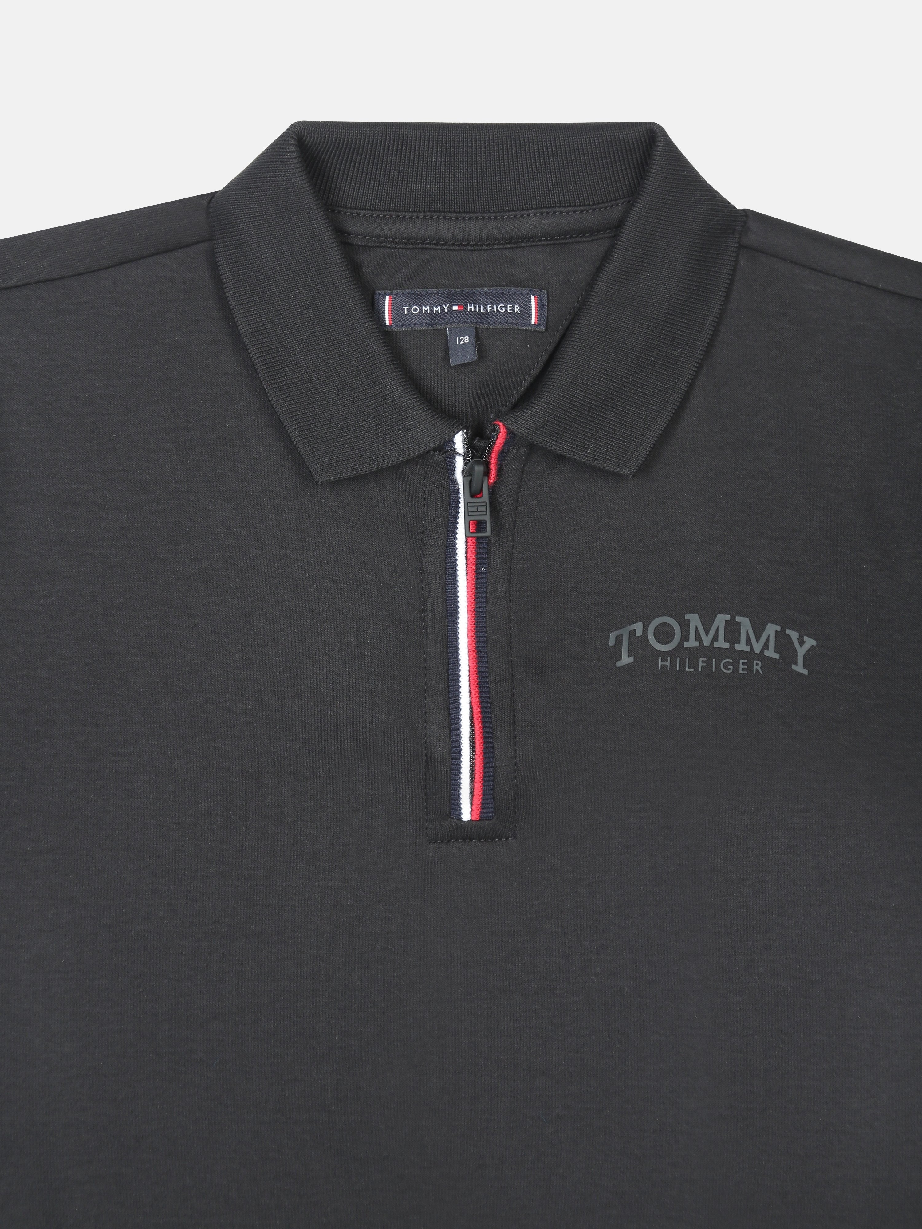 Boys Black Solid Cotton Polo T-Shirt Regular Fit