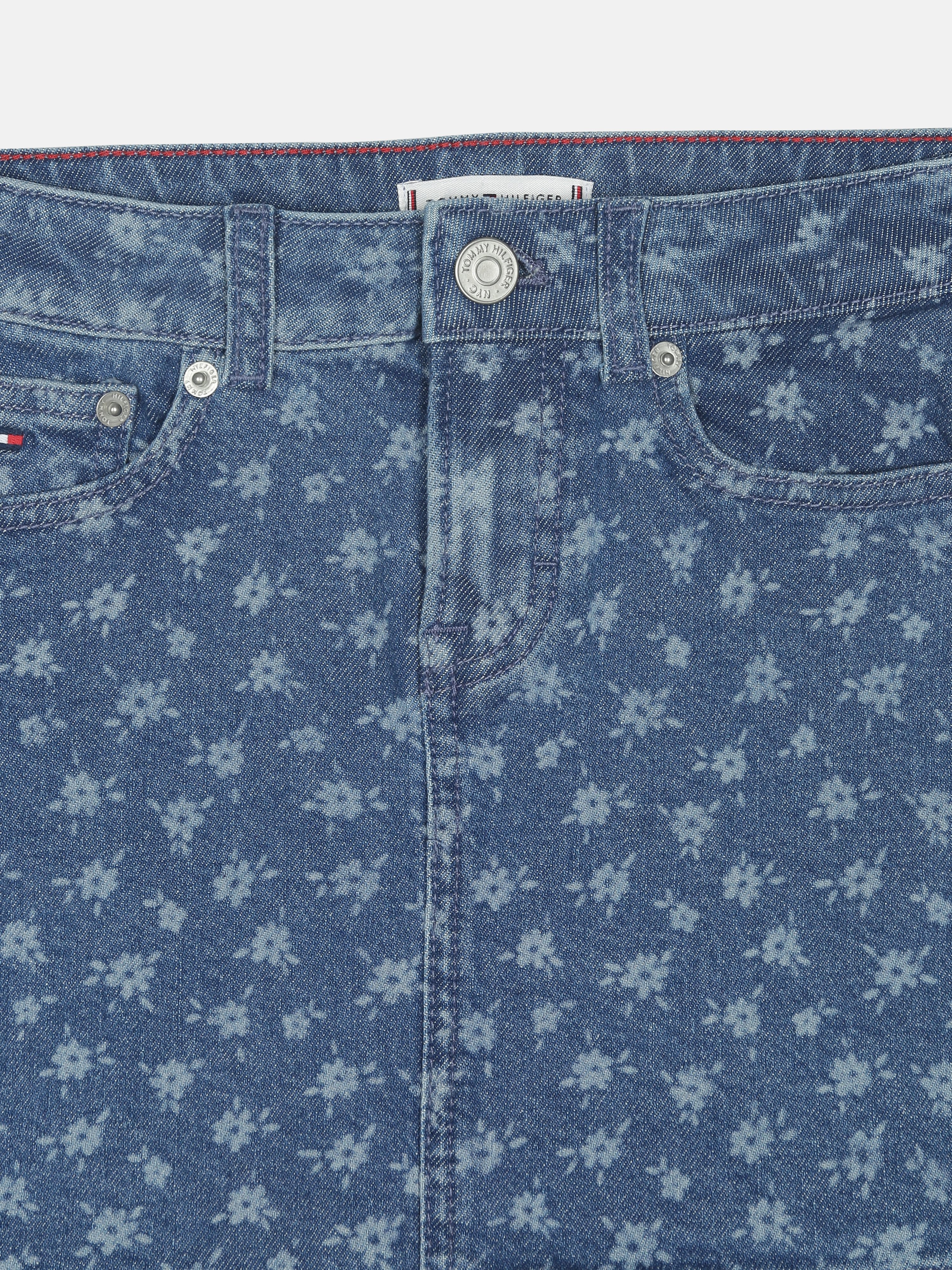 Girls Blue Printed Cotton Blend Regular Fit Bottom