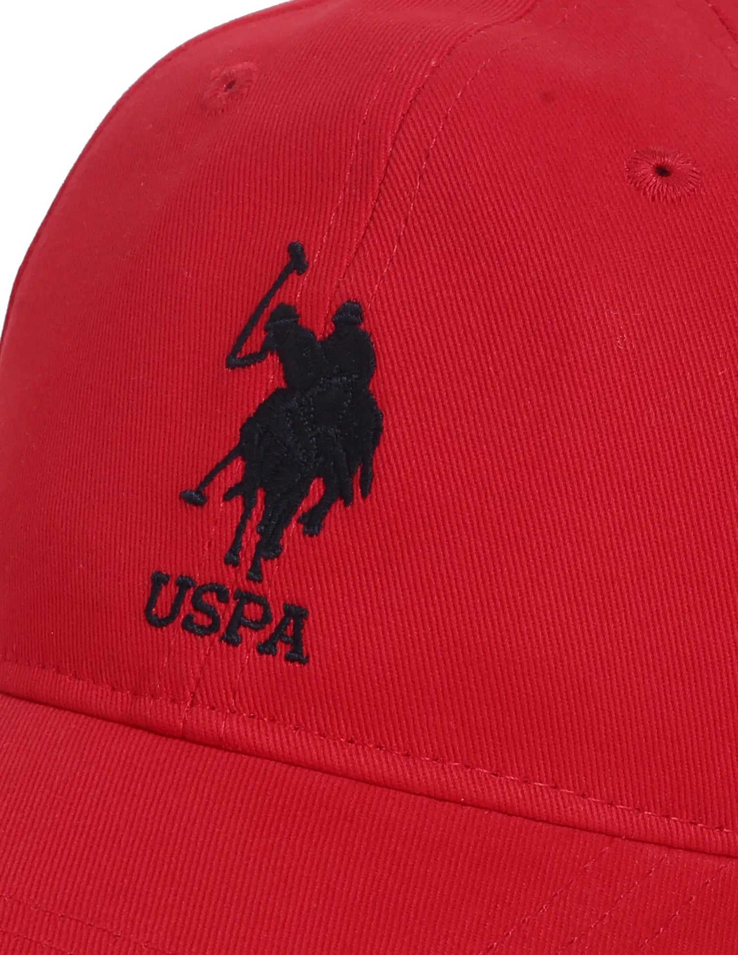 Boys Red Cotton Solid Logo Casual Cap