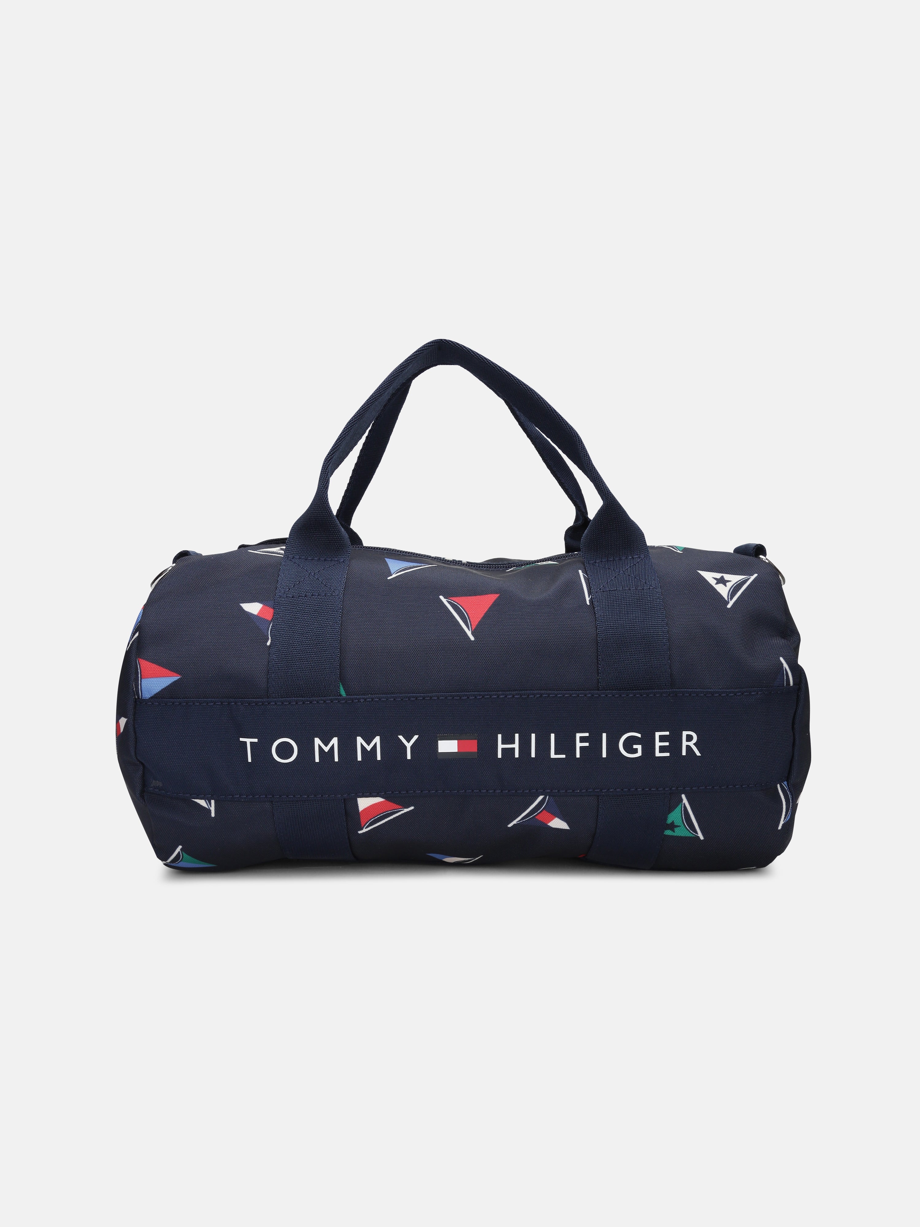 Kids Navy Printed Polyester Casual Zip Bag