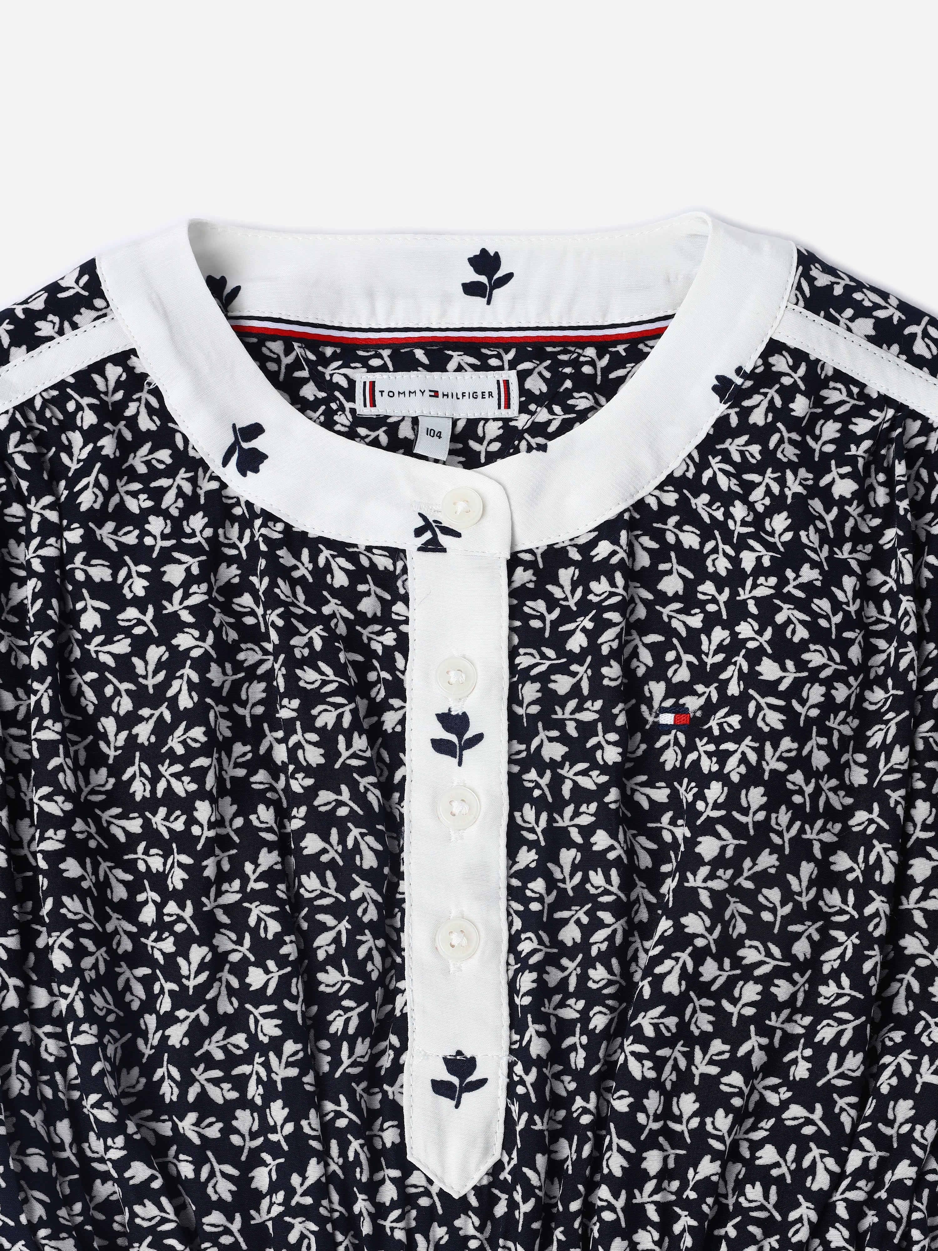 Girls Blue Printed Ecovero Viscose Casual Woven Top