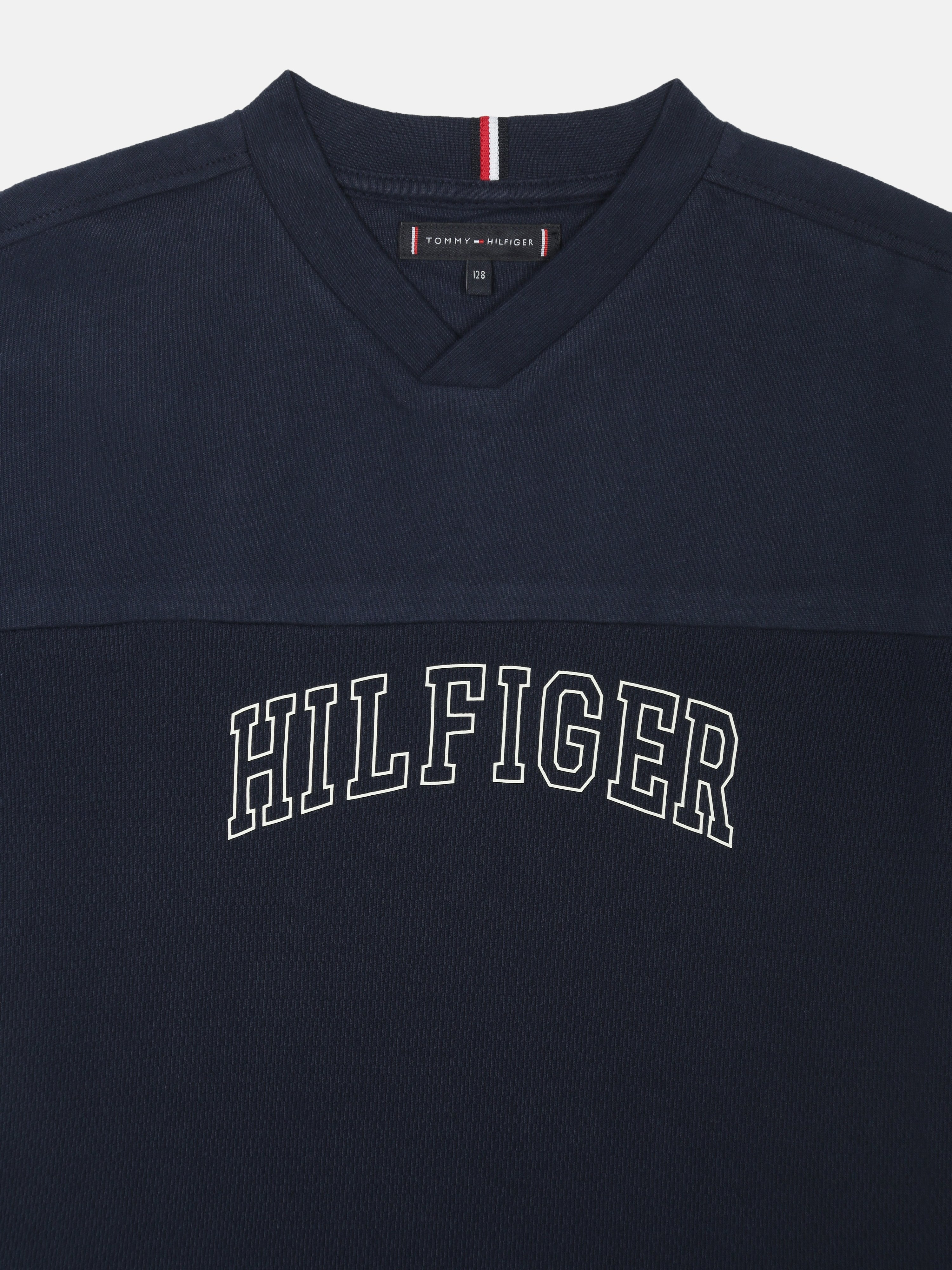 Boys Navy Logo Cotton T Shirt