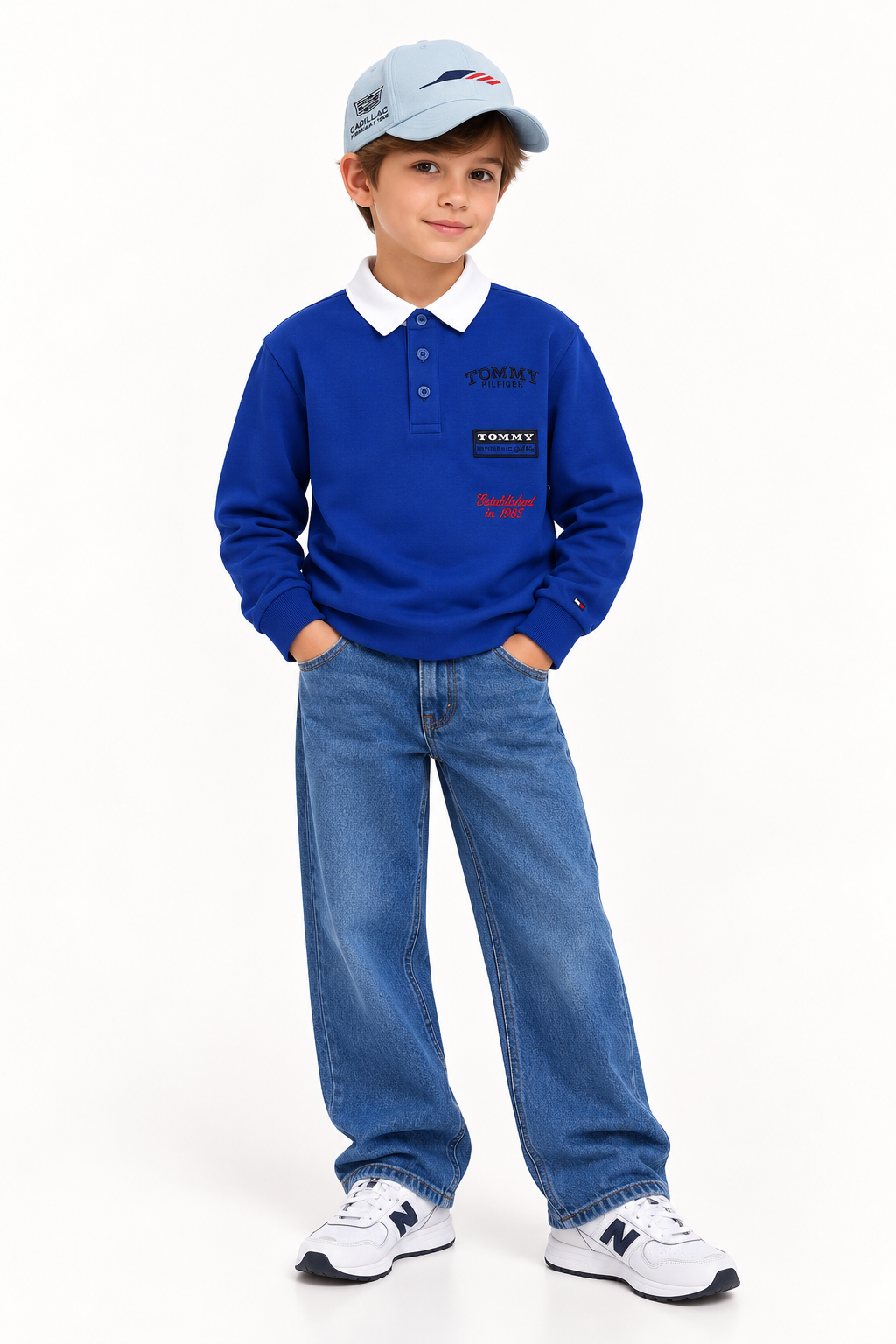 Boys Embroidered Logo Regular Fit Polo T-Shirt Majesty Blue