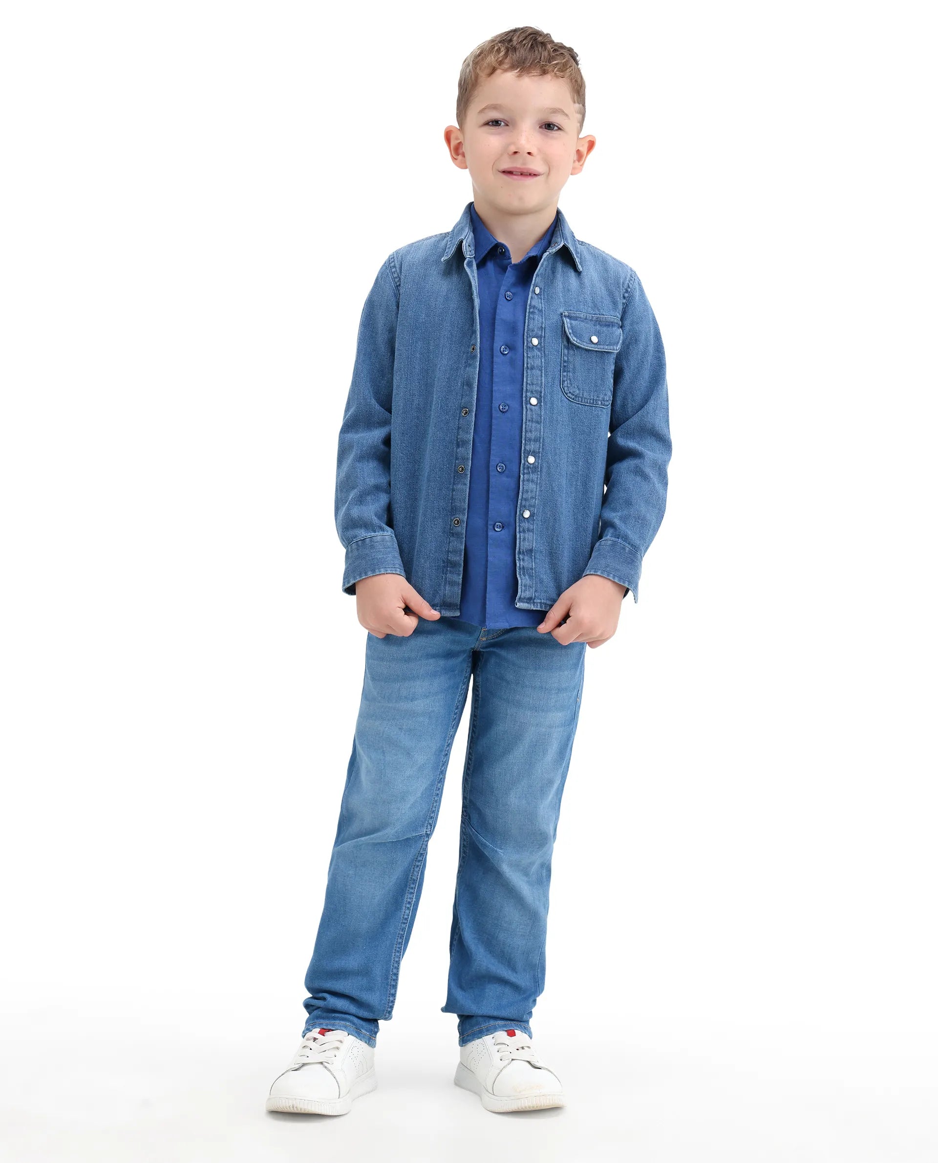 Rare Ones Boys Light Blue Pull-On Regular Fit Jeans
