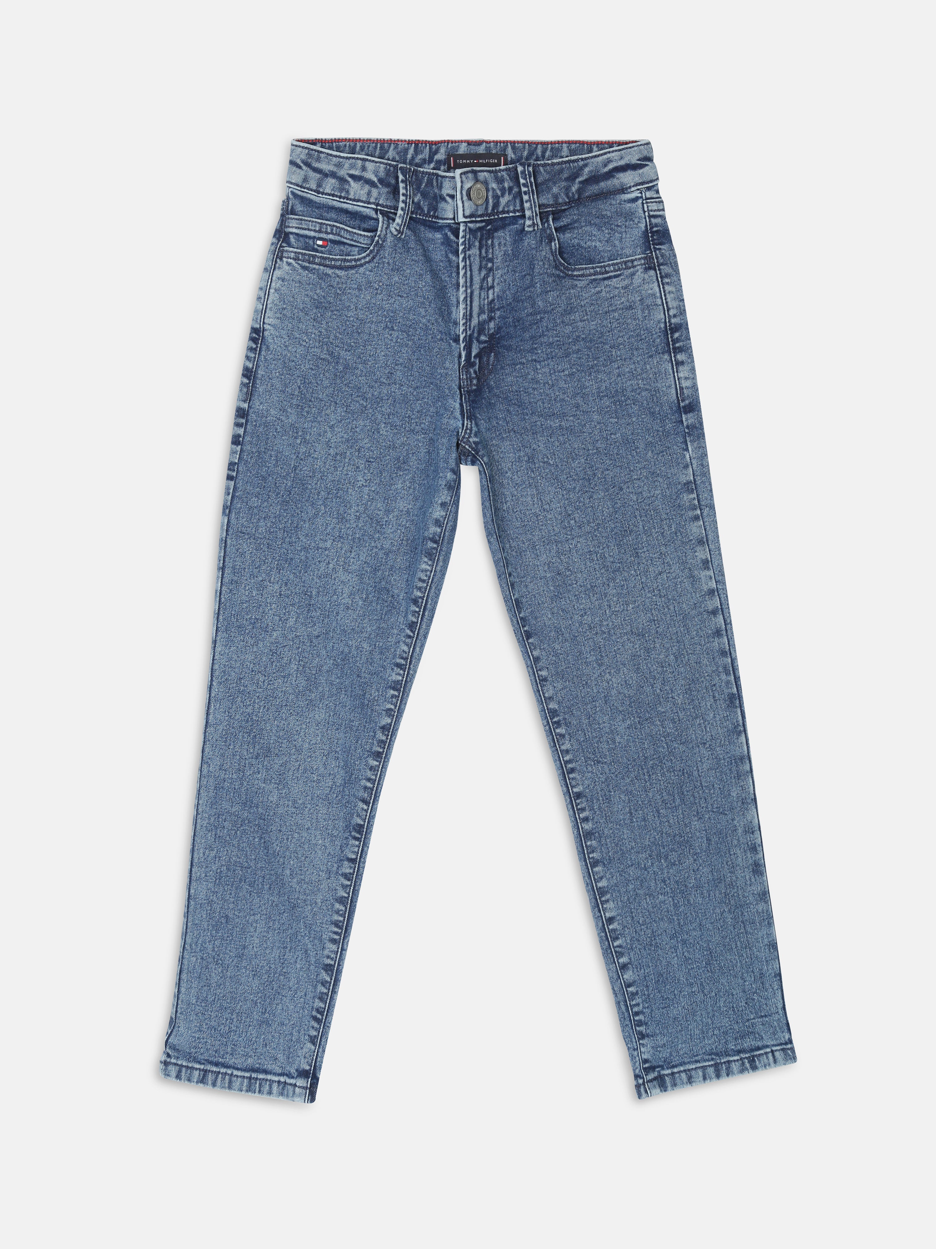 Boys Blue Mid Wash Straight Fit Jeans