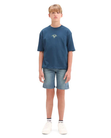 Rare Ones Boys Light Blue Regular Fit Cotton Blend Shorts