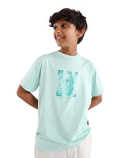 Boys Pastel Blue HD Print Regular Fit T-Shirt