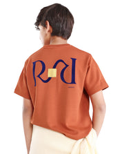 Boys Rust Flock Regular Fit Cotton Blend T-Shirt
