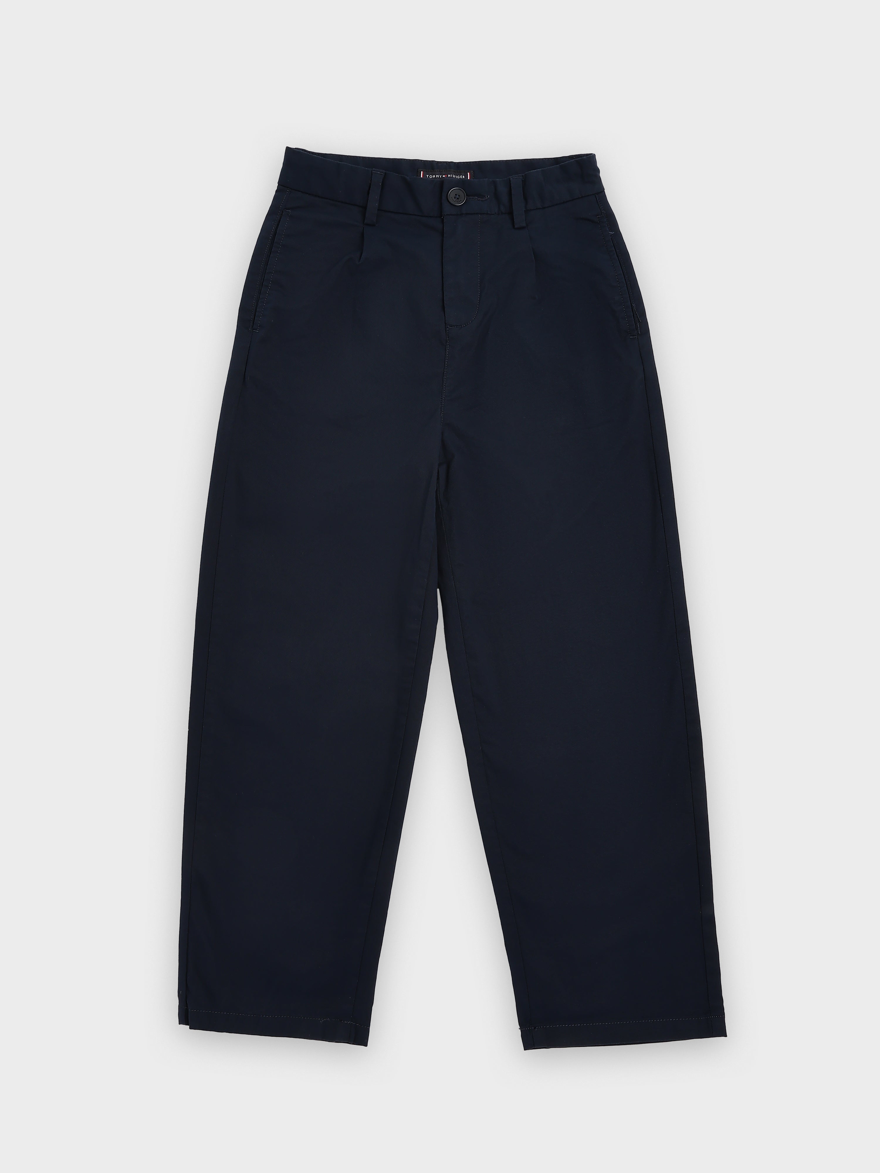 Girls Blue Cotton Blend Straight Casual Bottom