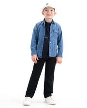 Rare Ones Boys Clif Black Regular Fit Cotton Blend Jeans