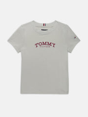 Boys Beige Casual Print Cotton T-Shirt